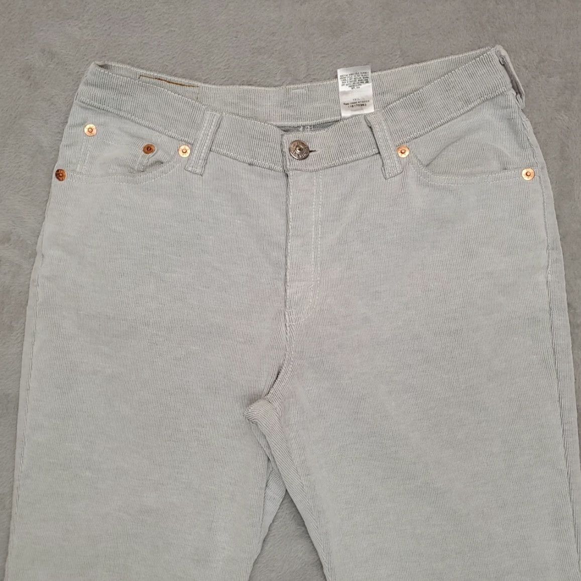 Etro VINTAGE Levis Pants Women 13 Gray Corduroy 517 Boot Cut 90s Style Casual Size 34" / US 12 / IT 48 - 3 Thumbnail