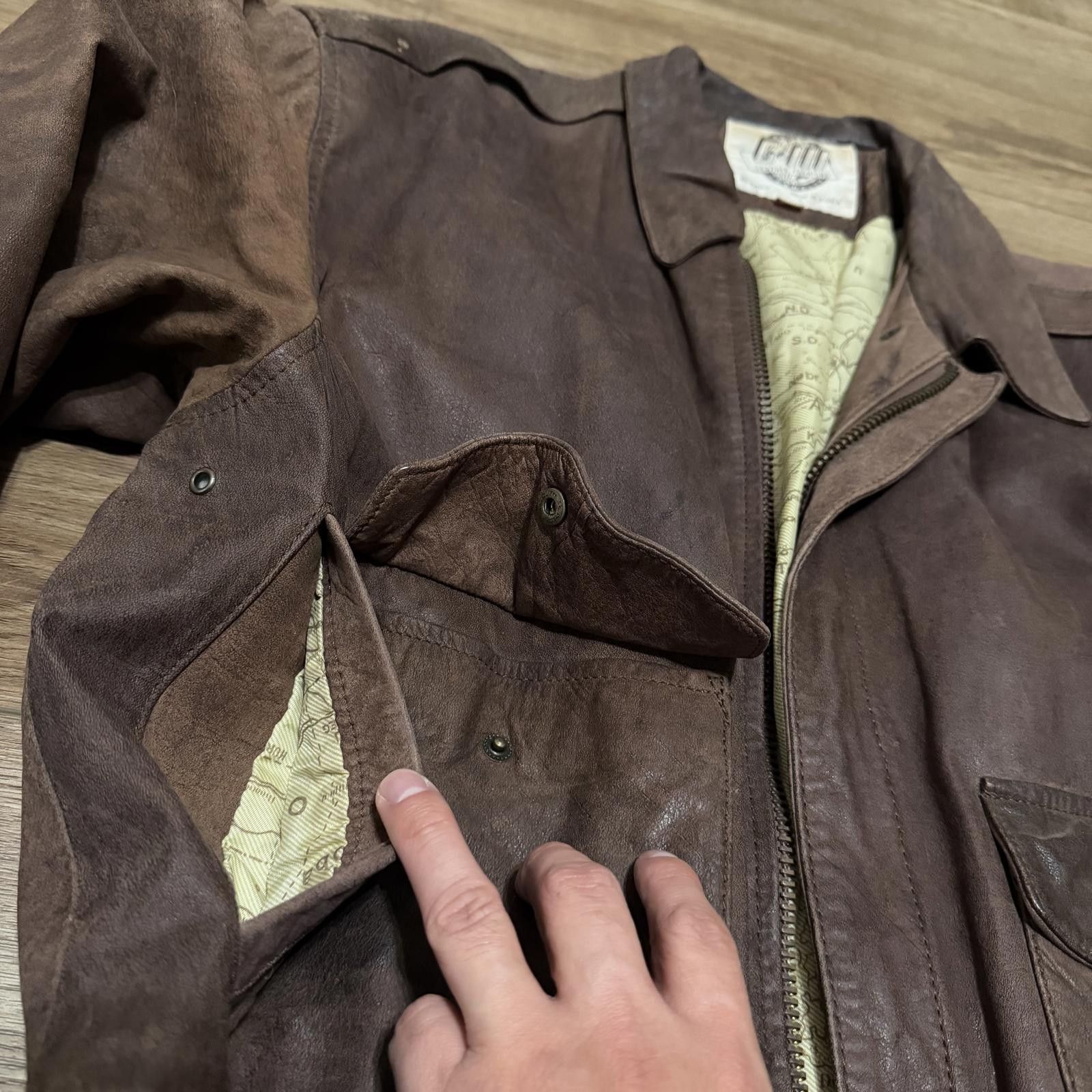 Other Vintage 80s G-III Global Identity Leather Bomber Jacket Map Size US S / EU 44-46 / 1 - 4 Thumbnail