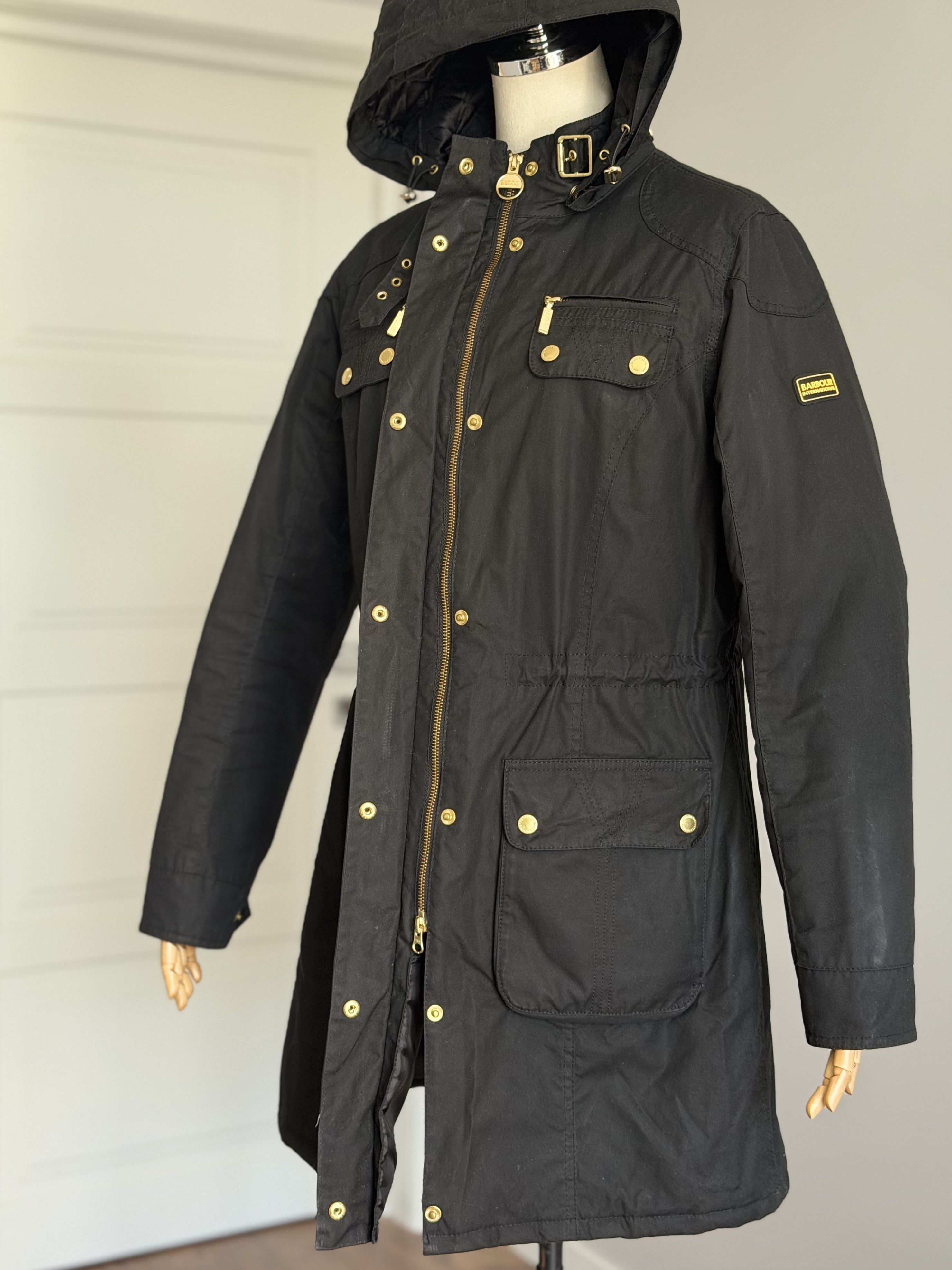 Barbour BARBOUR International SLIPSTREAM Wax Women's Hooded Jacket Size XL / US 12-14 / IT 48-50 - 12 Thumbnail