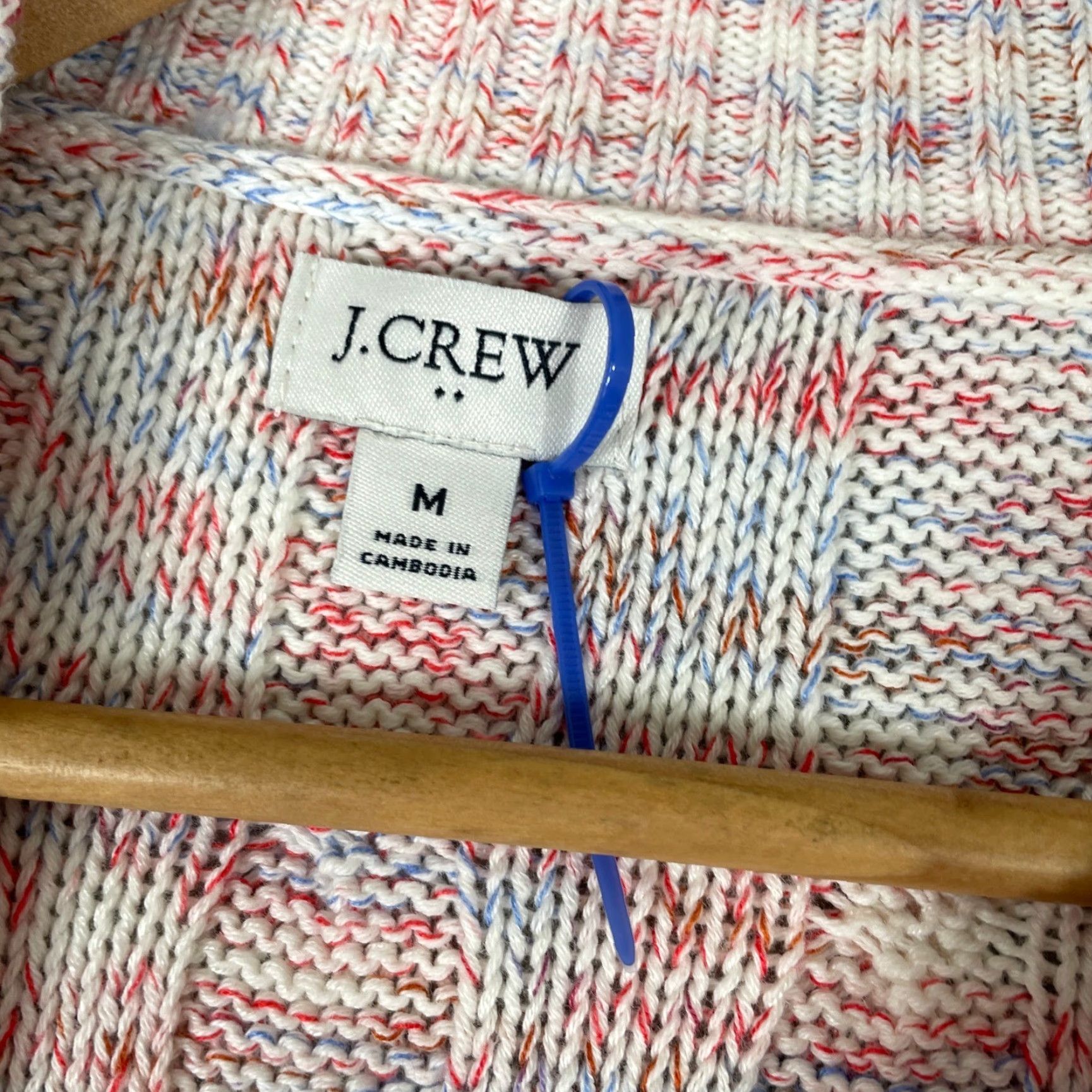 J.Crew VINTAGE J.CREW Pullover Sweater Womens Medium Pink Space Dye Cable Knit Short Crew Neck Long Sleeve Size M / US 6-8 / IT 42-44 - 2 Thumbnail