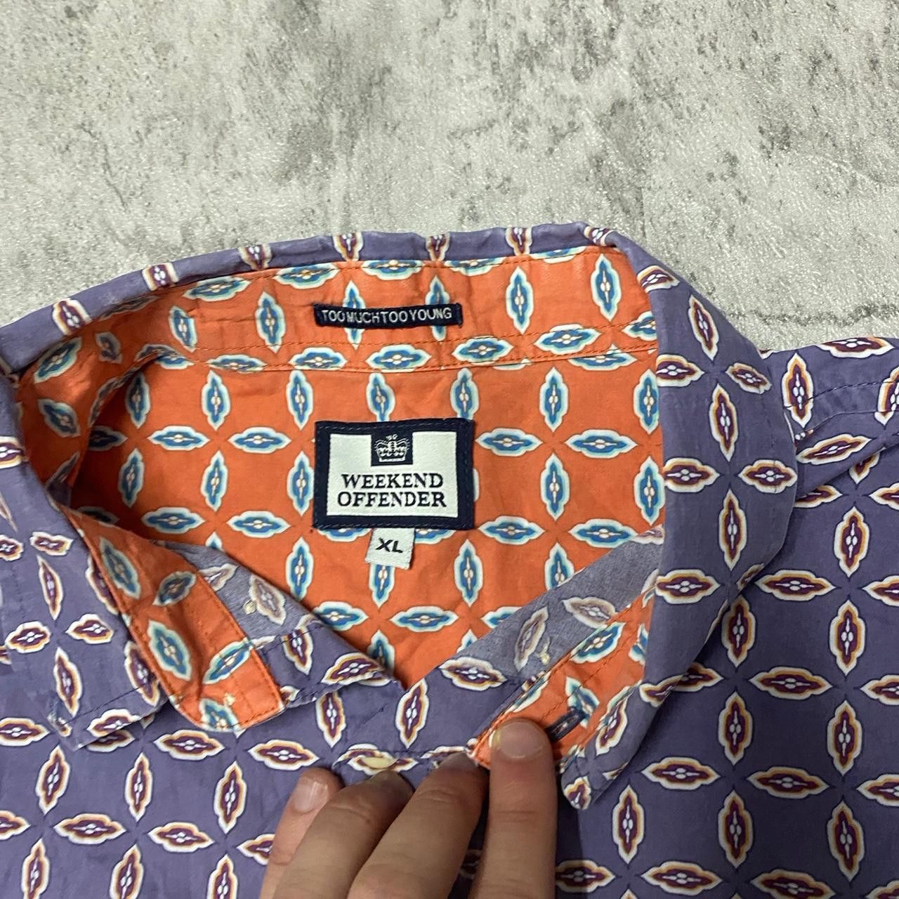 Weekend Offender Purple and orange Weekend Offender button-up shirt Size US XL / EU 56 / 4 - 3 Thumbnail
