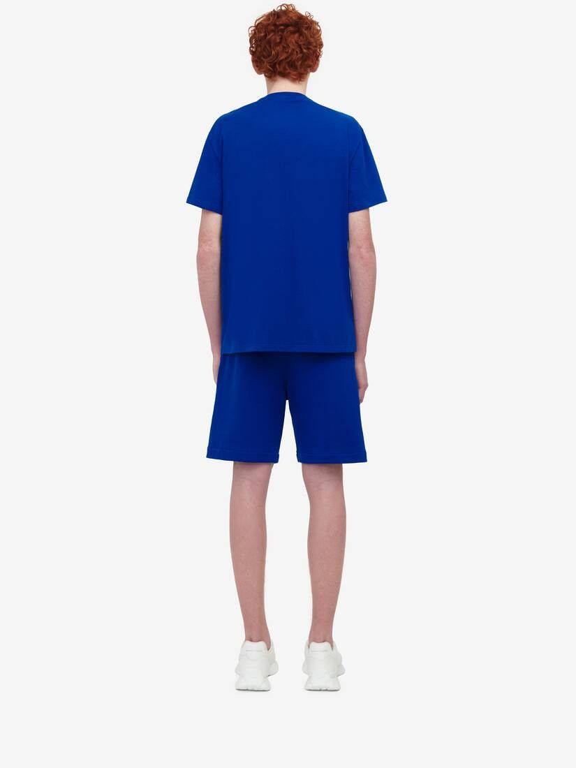 Alexander McQueen o1w1db10725 Logo Embroidery Shorts in Galactic Blue Size US 32 / EU 48 - 4 Thumbnail