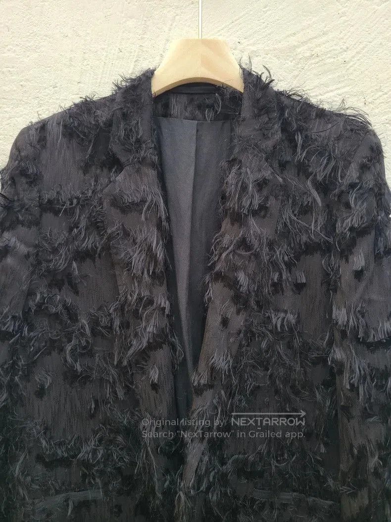 Ann Demeulemeester black silk textured blazer jacket . Size US M / EU 48-50 / 2 - 6 Thumbnail