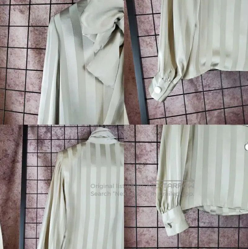 Givenchy Givenchy Spring Green Silk Striped Blouse . Size S / US 4 / IT 40 - 3 Thumbnail