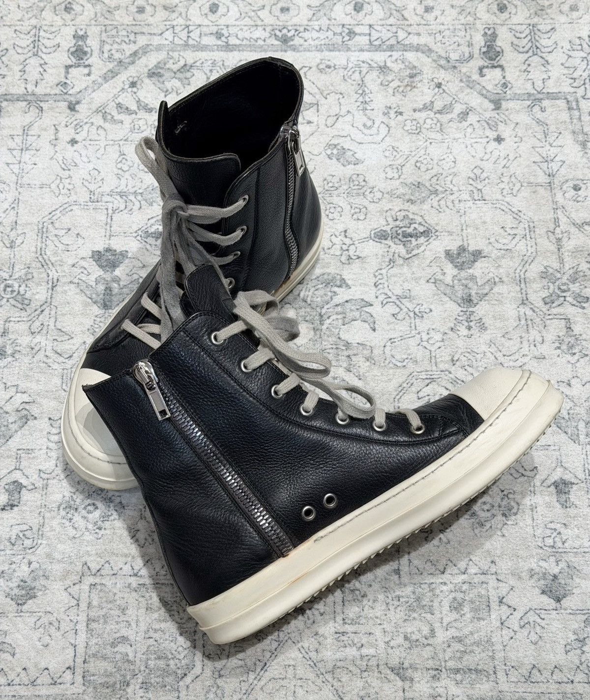 Rick Owens Rick Owens mainline high-top grained leather sneakers Size US 8 / EU 41 - 6 Thumbnail