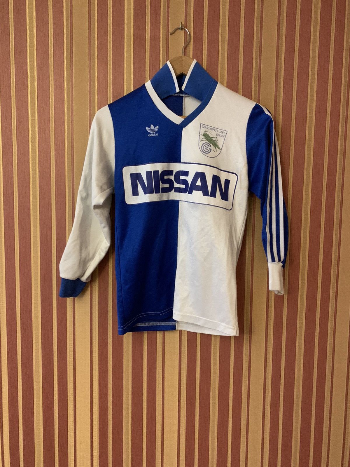 image of Adidas x Soccer Jersey Grasshoppers Vintage Jersey Home Football 1980 1984 in White, Men's (Size XS