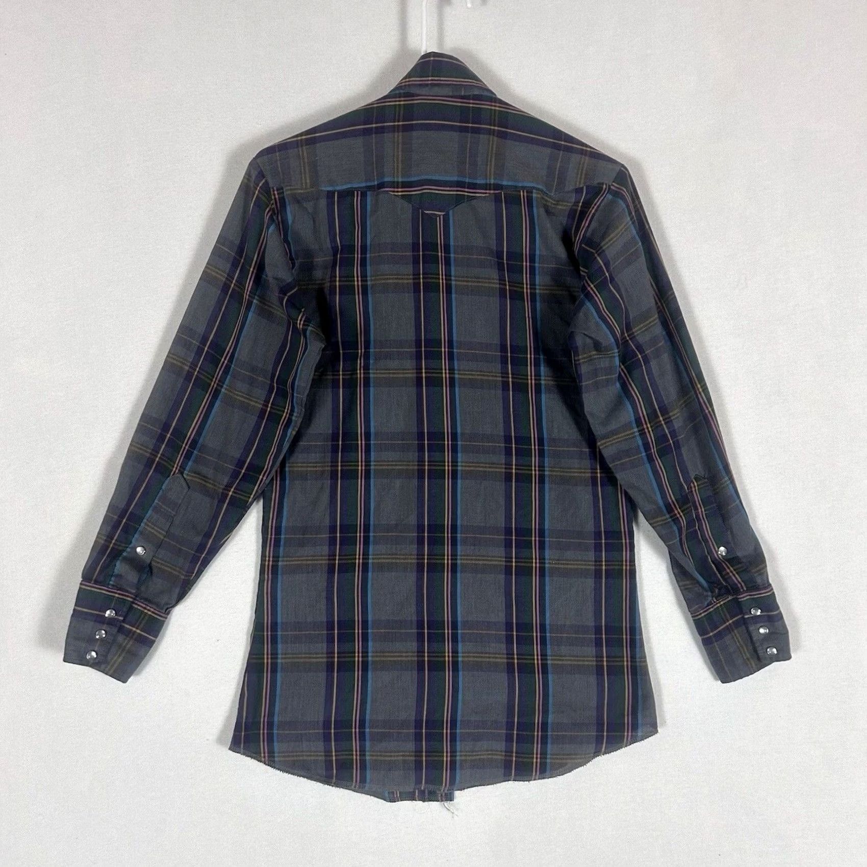 Vintage VINTAGE Panhandle Slim Button-Up Western Shirt Mens 14.5-32 Long Sleeve Plaid Gray Size US M / EU 48-50 / 2 - 5 Thumbnail