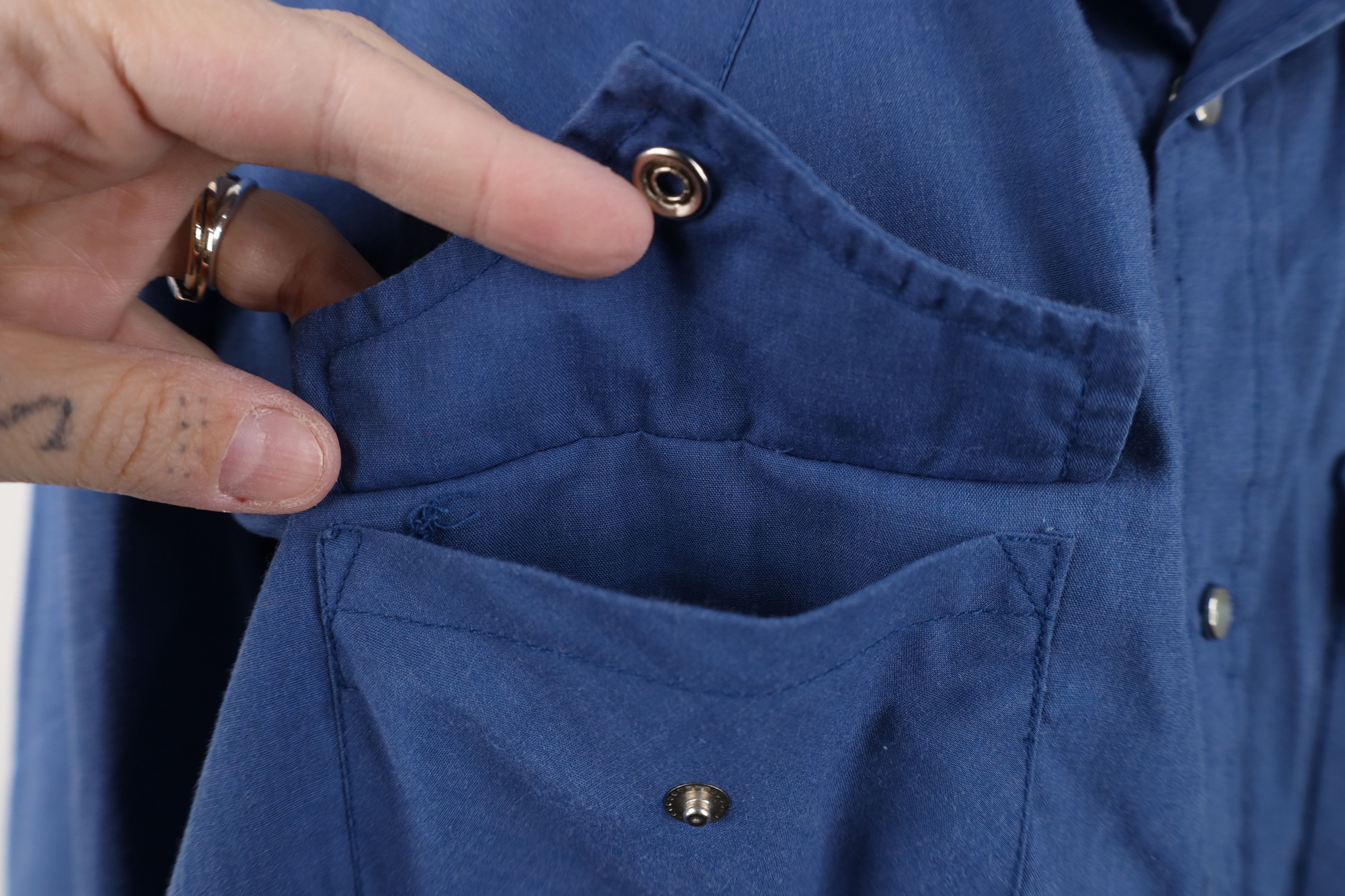 Vintage Vintage 90s Streetwear Cowboy Rodeo Button Shirt Blue Size US M / EU 48-50 / 2 - 5 Thumbnail