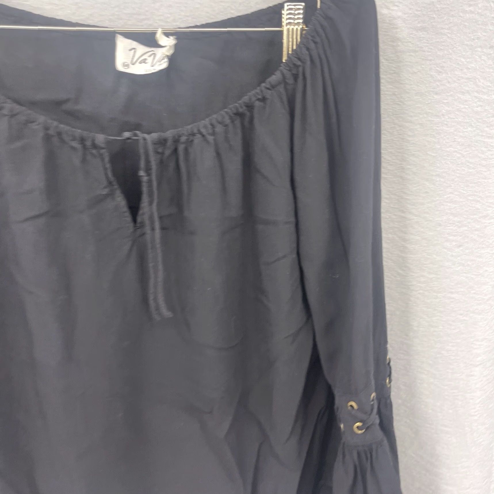 Bell VINTAGE Va Va By Joy Han Blouse Womens Large Black Bell Sleeve 1990s Casual Secretary/Geek Mens Size L / US 10 / IT 46 - 3 Thumbnail
