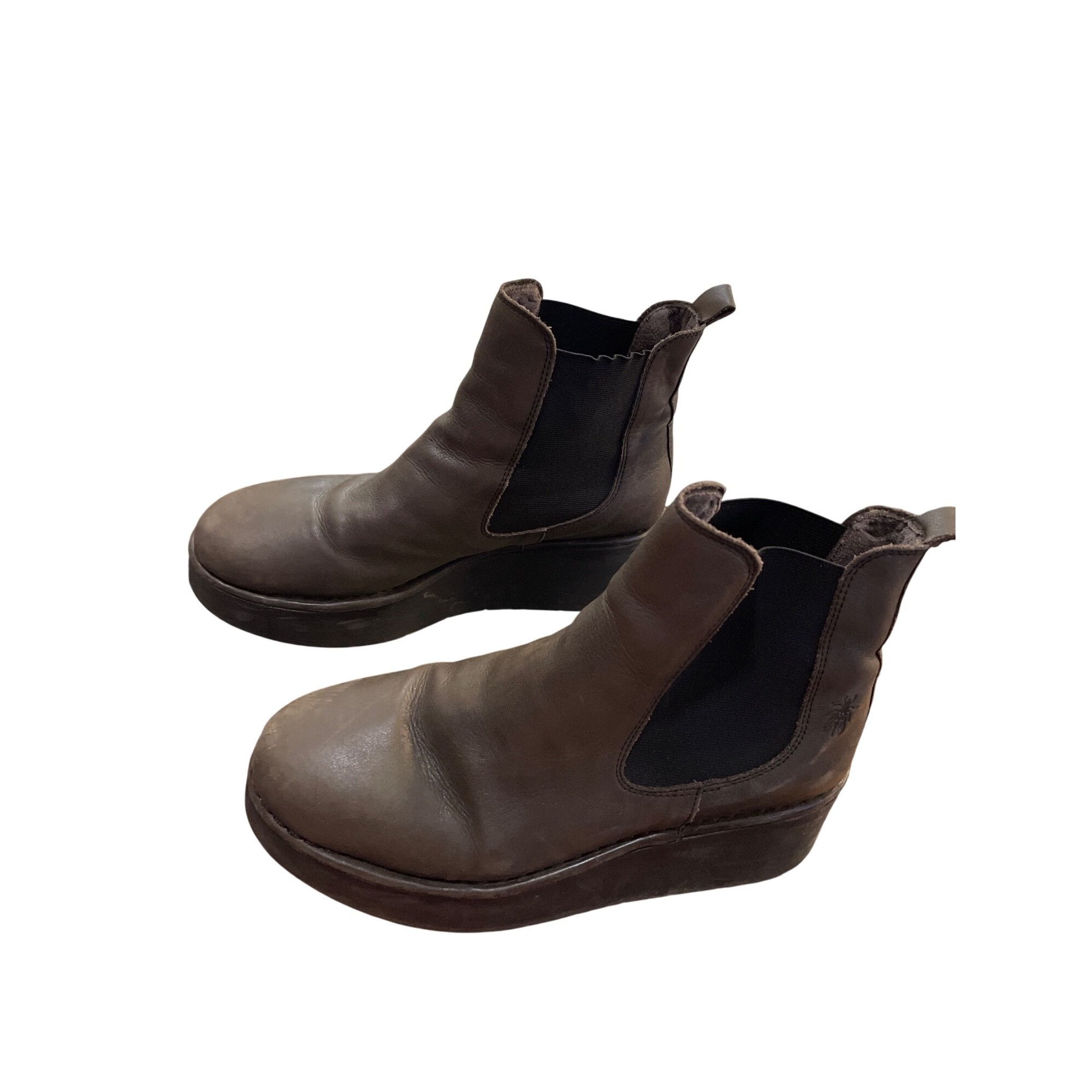 Fly London Fly London wms brown leather ankle chelsea platform ankle bo Size US 11.5 / IT 41.5 - 2 Thumbnail