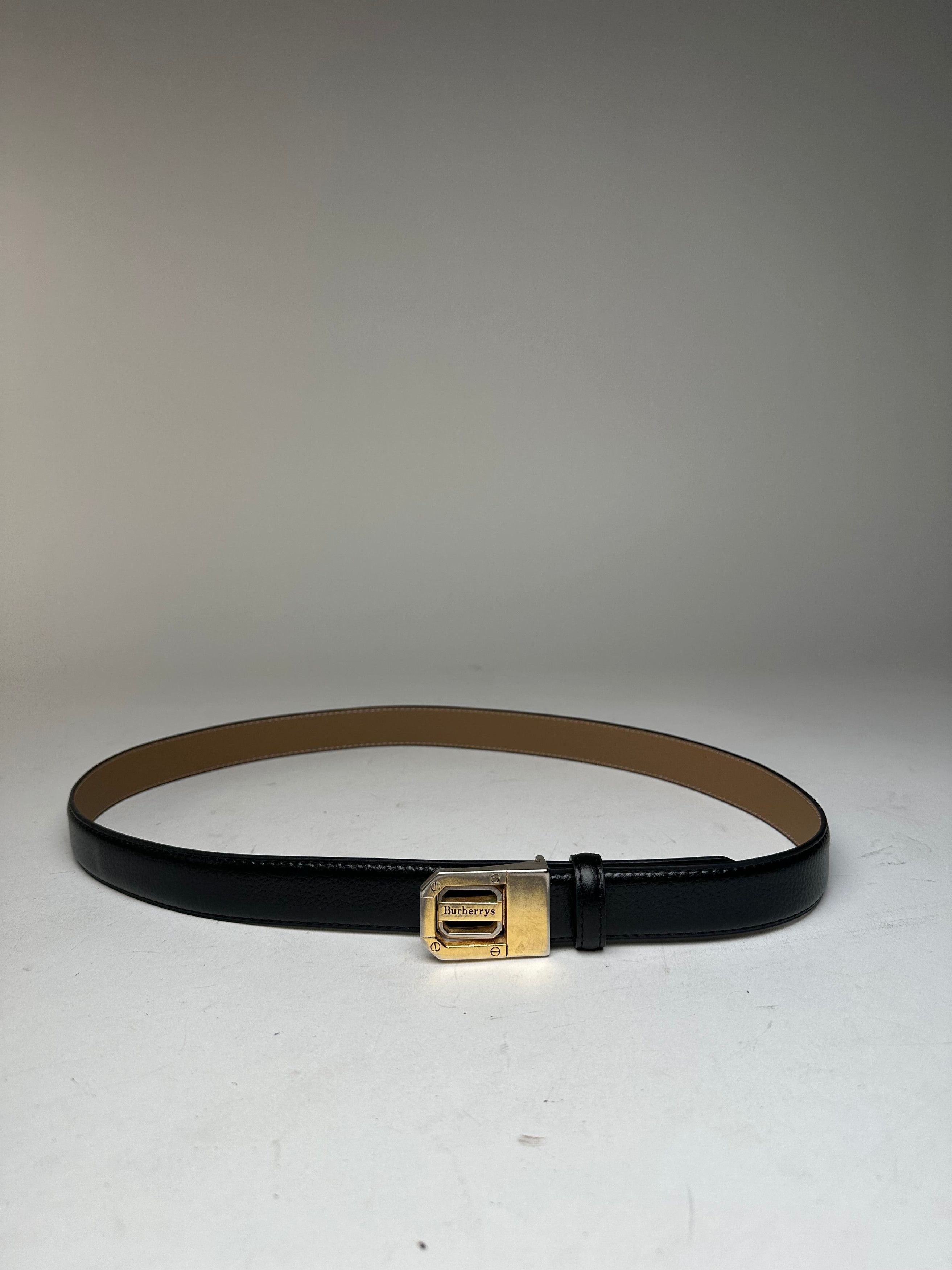 Burberry Vintage Leather Belt Black Size ONE SIZE - 1 Thumbnail