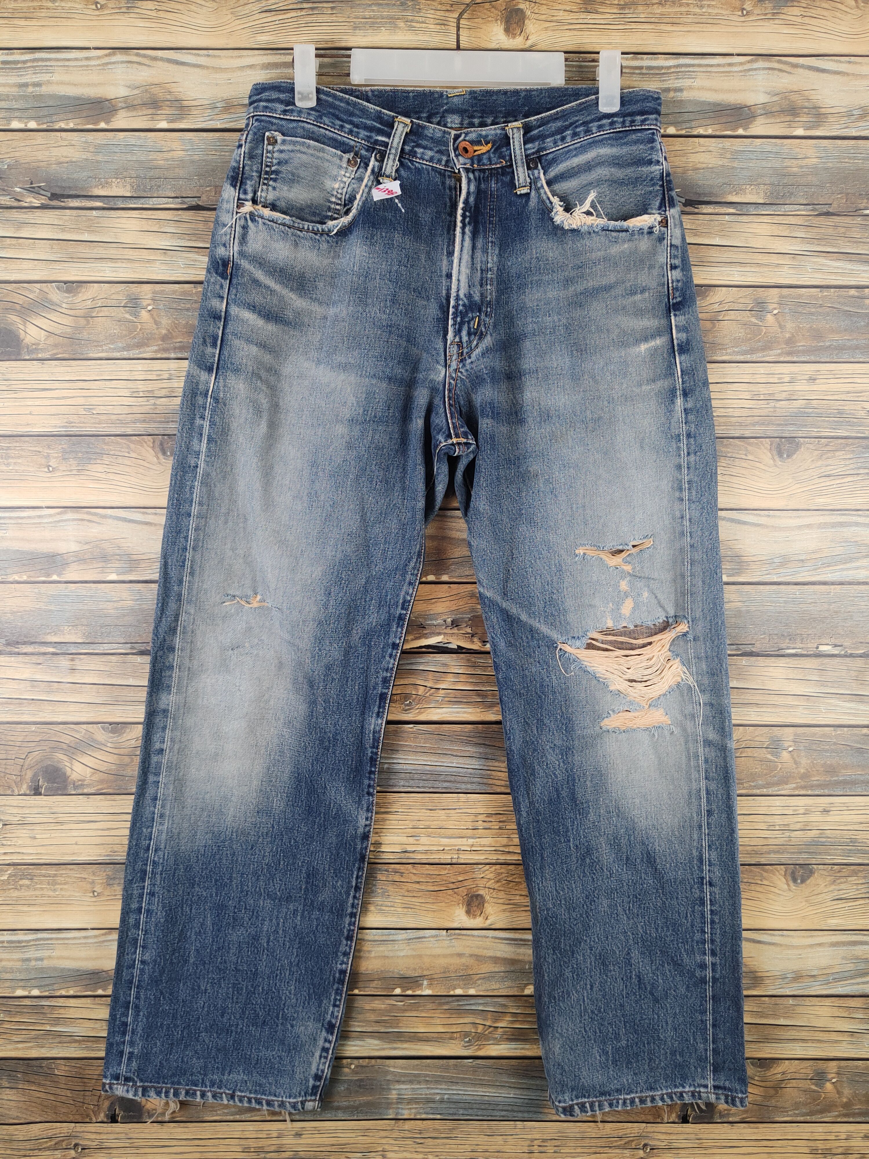 Edwin Edwin selvedge Distressed Ripped denim Jeans #W1398 Size US 32 / EU 48 - 1 Thumbnail