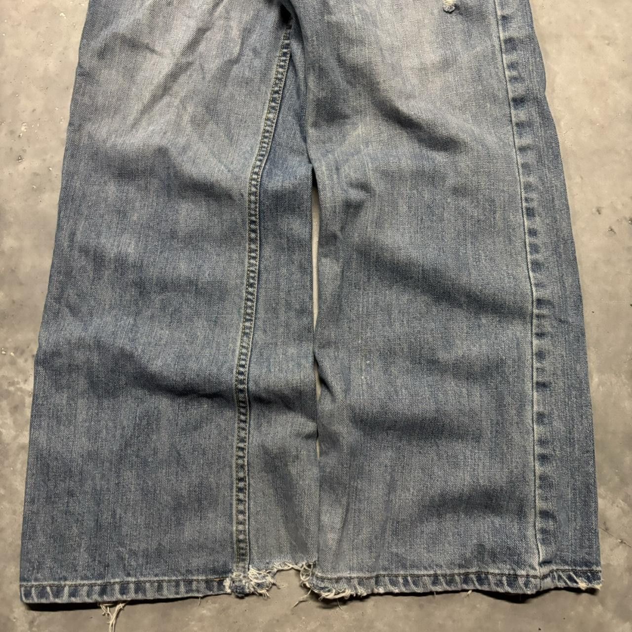Japanese Brand × Vintage Crazy Vintage Y2K/2000s Grunge Medium Wash Bootcut Skater Denim Jeans! Size US 32 / EU 48 - 6 Thumbnail