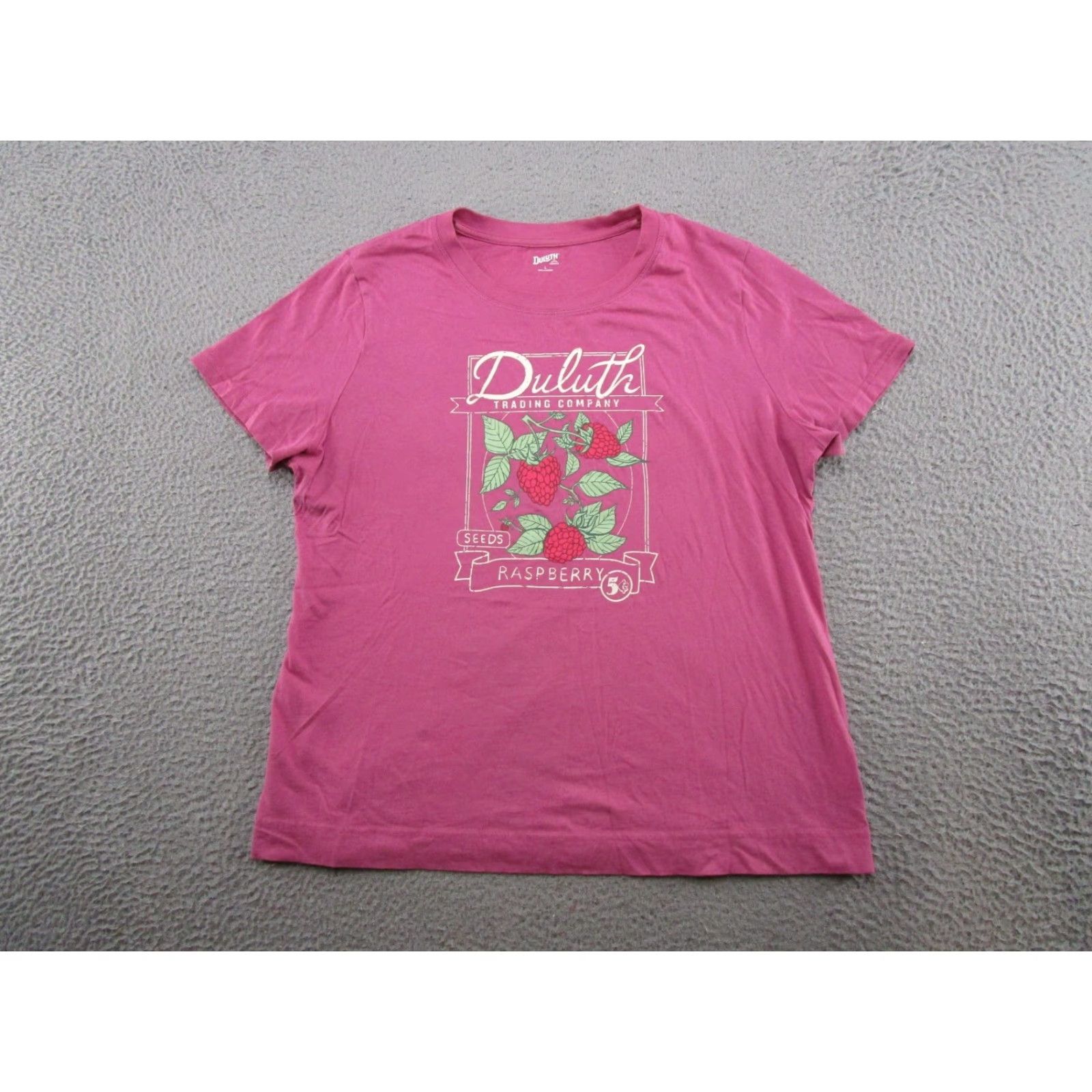 CO Duluth Trading Co Rasberry Seeds Gardening Short Sleeve Shirt Women's L Red Button Vintage No Size L / US 10 / IT 46 - 2 Thumbnail
