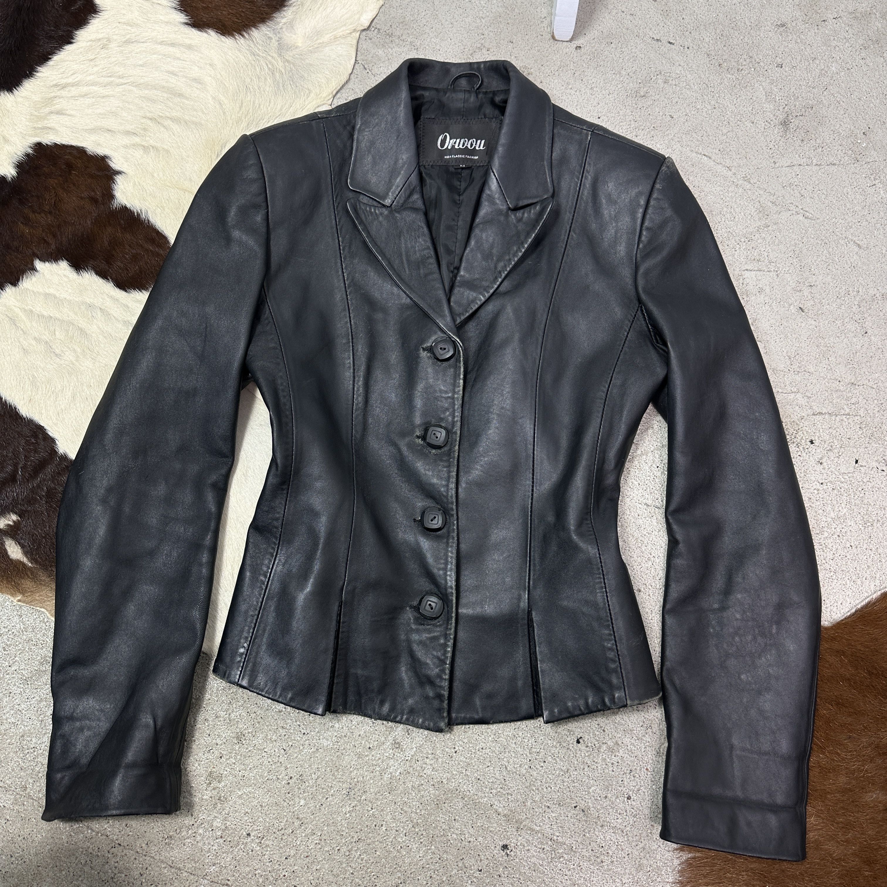 Gucci Vintage Leather Biker Grunge Buttoned Jacket 90s Size M / US 6-8 / IT 42-44 - 6 Thumbnail