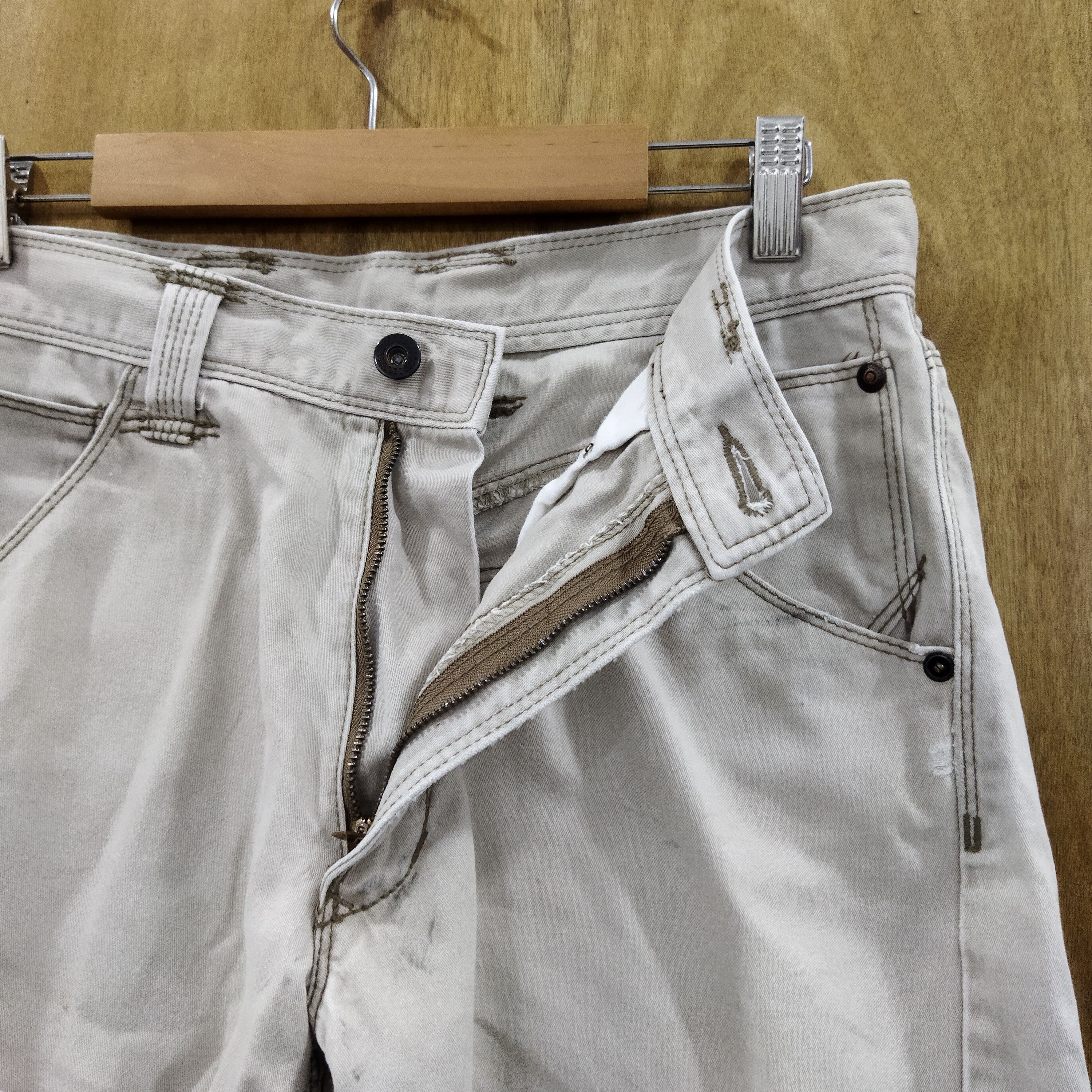 Japanese Brand EVENRIVER FADED DARK CREAM CARGO PANTS Size US 30 / EU 46 - 6 Thumbnail