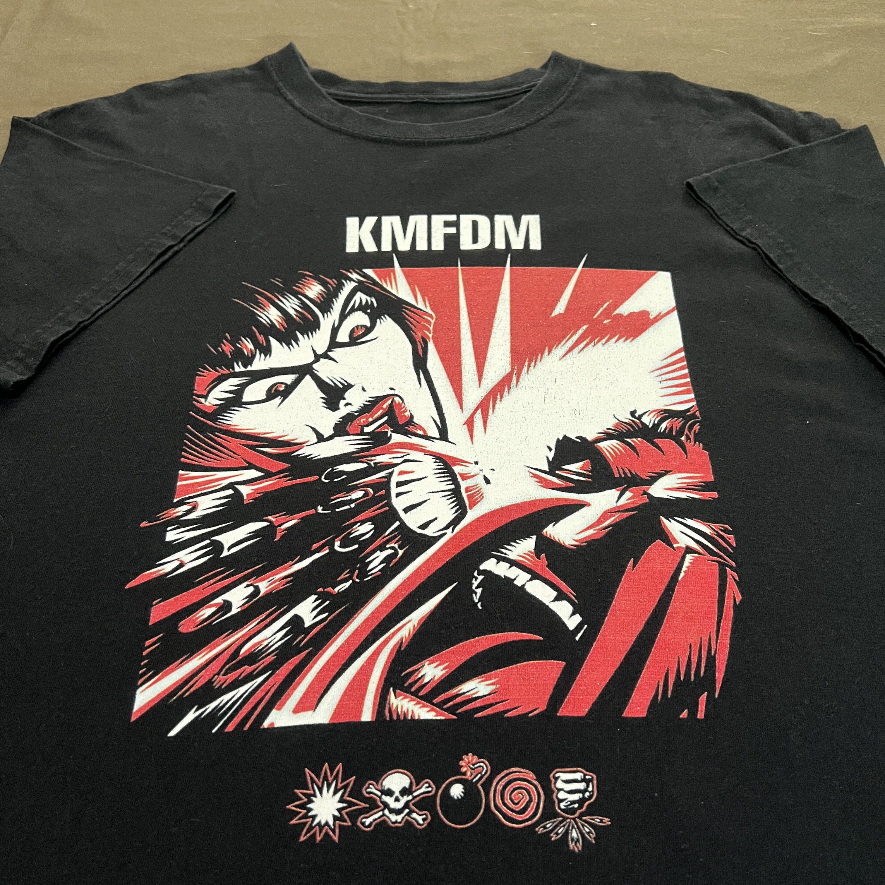 Band Tees Vintage Y2K KMFDM German Industrial Rock Promo Tee Size US L / EU 52-54 / 3 - 1 Thumbnail