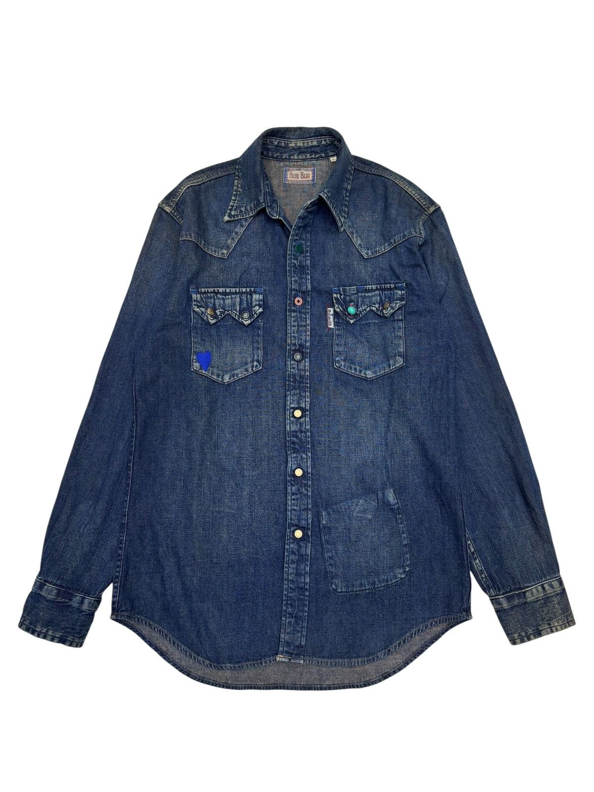 Kapital BLUE BLUE JAPAN WESTERN DENIM SHIRT Size US M / EU 48-50 / 2 - 2 Thumbnail