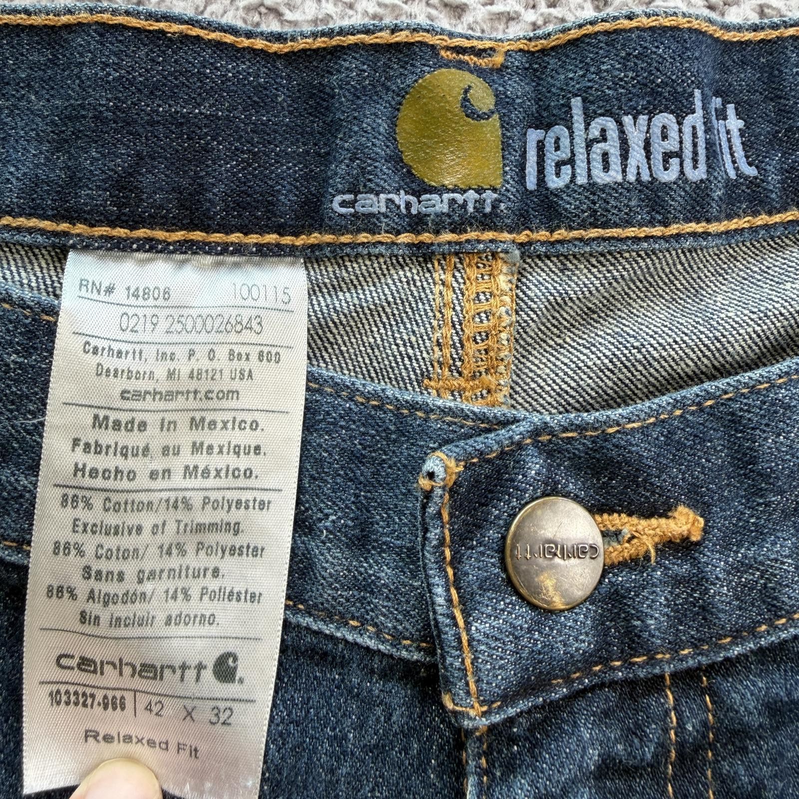Carhartt Carhartt Relaxed Fit Carpenter Jeans 42x32 Blue Denim Work Size US 42 / EU 58 - 5 Thumbnail