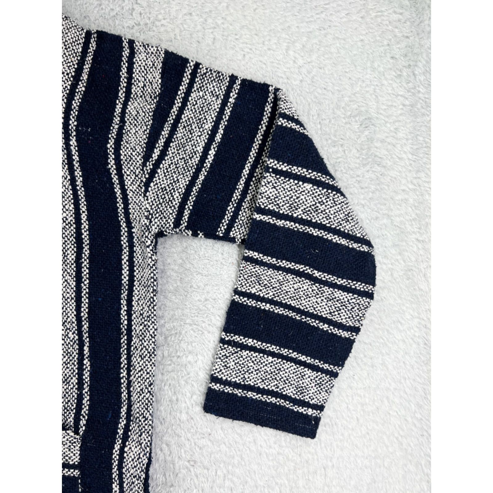 Vintage Echo Naturals Baja Hoodie Mens L Blue Acrylic Striped Jersey Pullover Hooded Sweatshirt Size US L / EU 52-54 / 3 - 4 Thumbnail