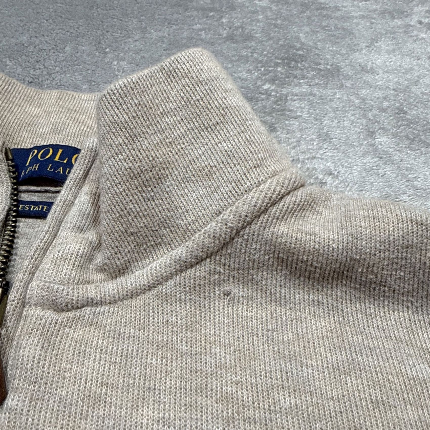 Polo Ralph Lauren Polo Ralph Lauren Quarter Zip Pullover Sweater Men’s Large Beige Estate Rib Mock Neck Logo Embroidered Knit Cotton Mens Sweater Size US L / EU 52-54 / 3 - 6 Thumbnail