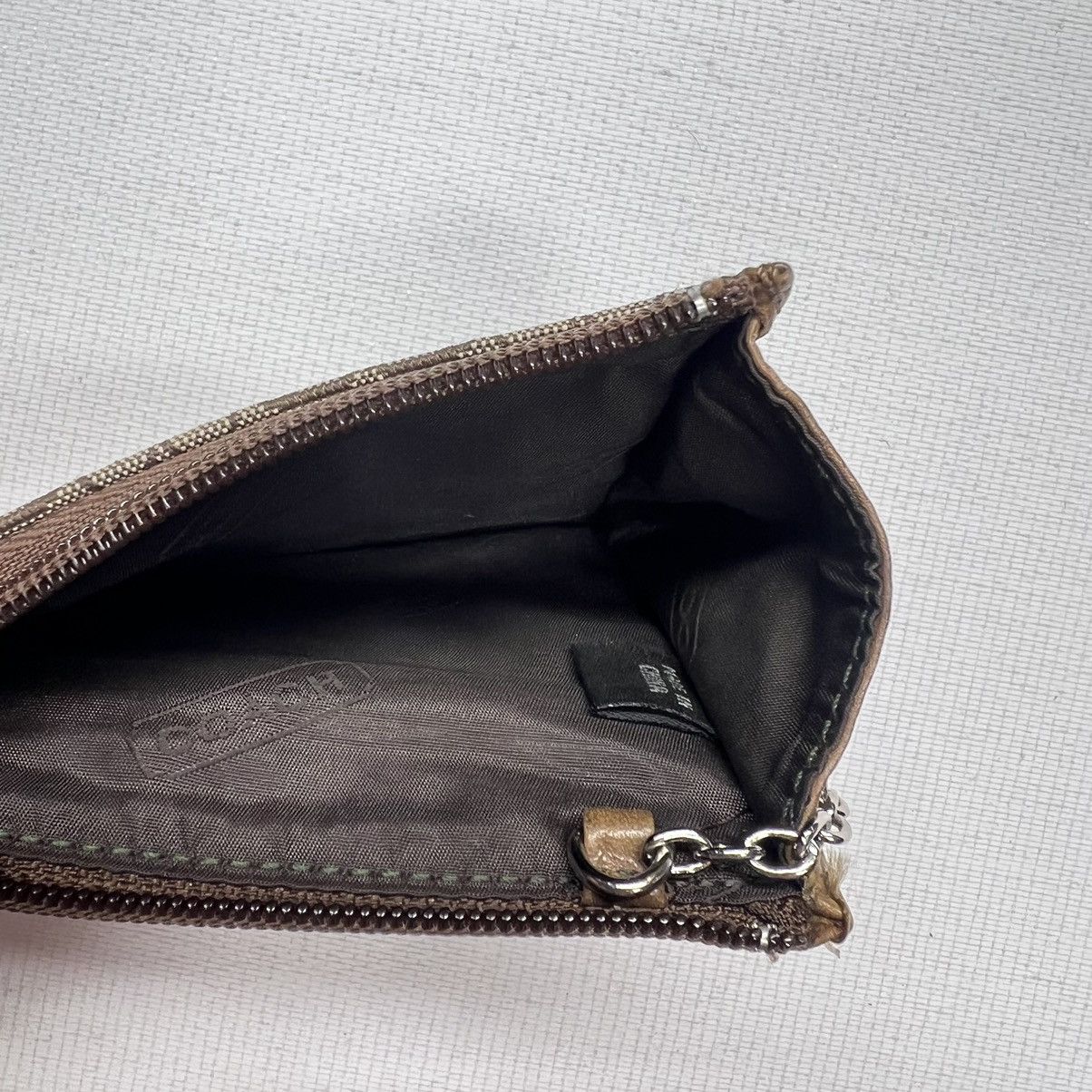 Coach × Vintage VTG Coach Coin Purse Monogram Logo Zipper Key Chain ID Y2K Size ONE SIZE - 9 Thumbnail
