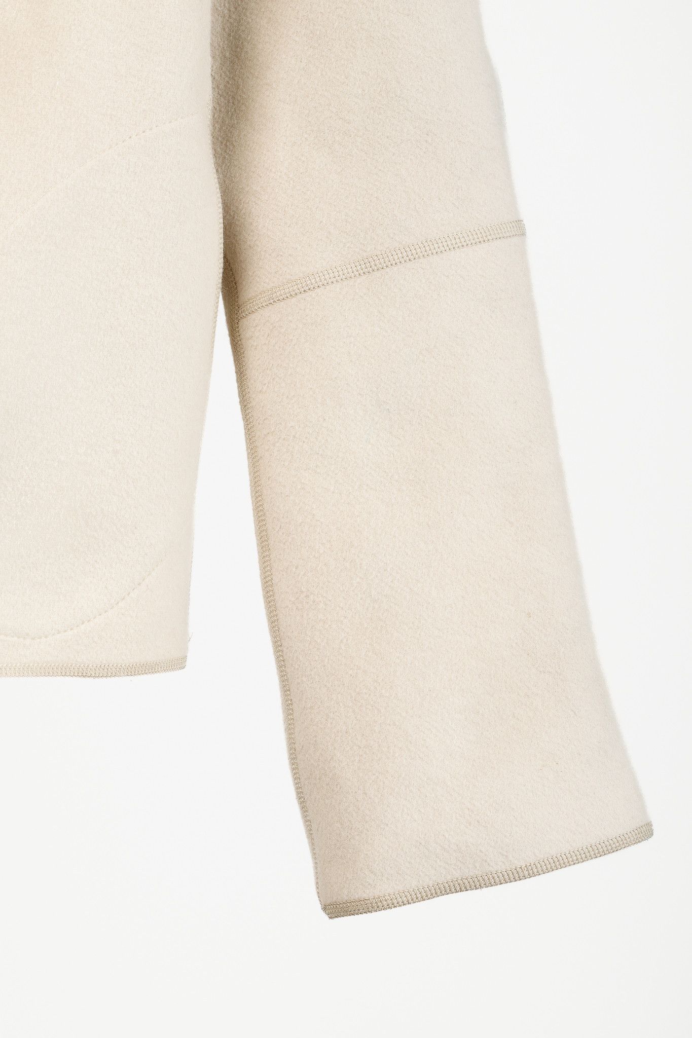 Annette Gortz Annette Gortz Ena Beige Wool-Felt Cowl-Neck Snap Jacket Size S / US 4 / IT 40 - 6 Thumbnail