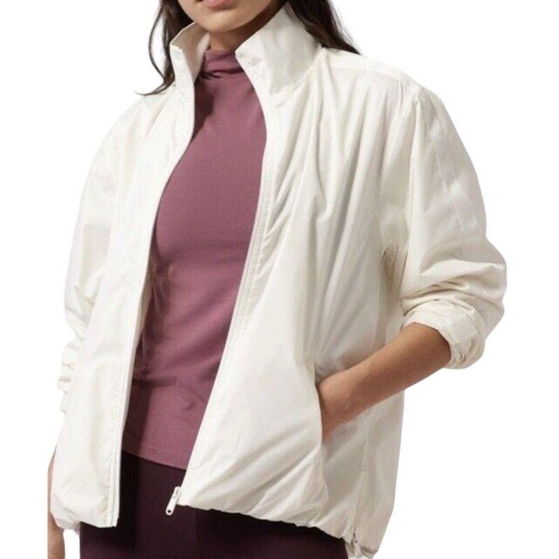 Athleta Athleta Sightseer Lace Jacket Stand Collar Full Zip White L Size L / US 10 / IT 46 - 1 Thumbnail