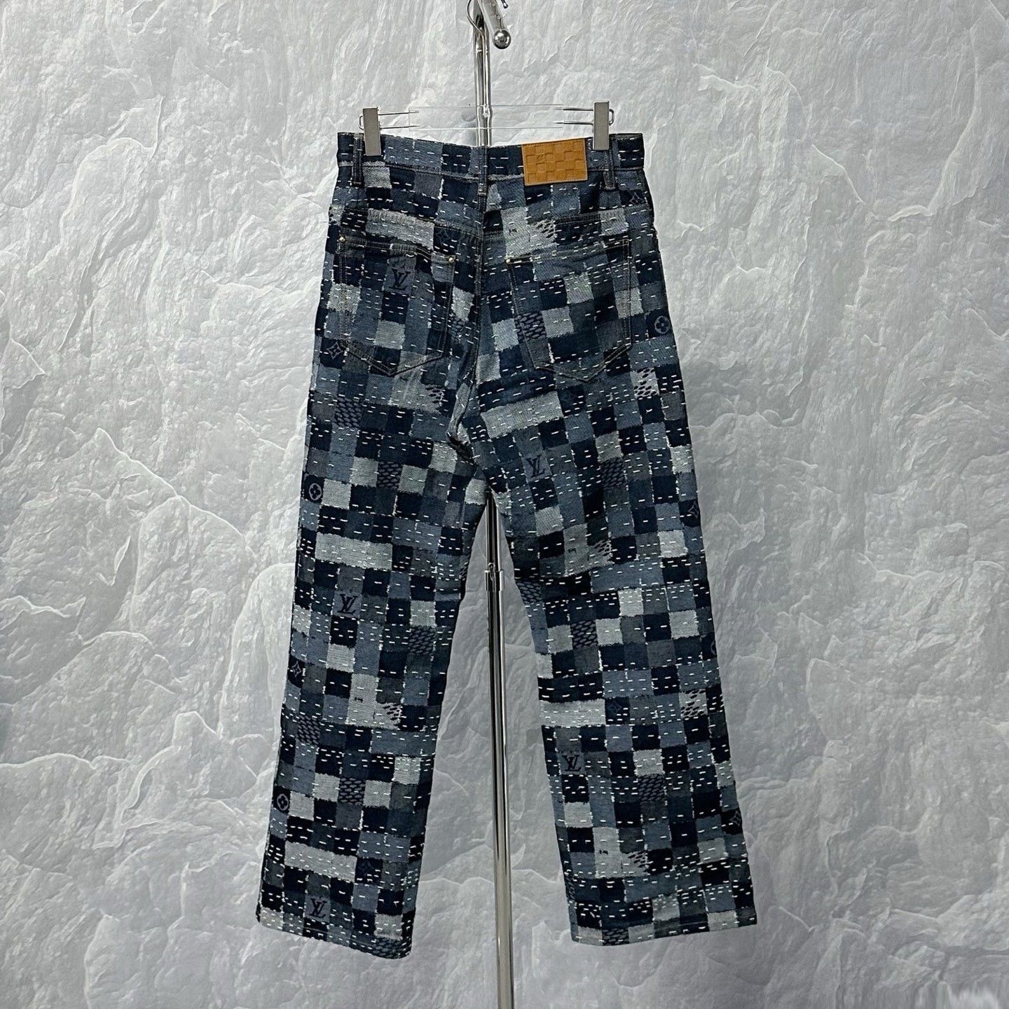 Nigo Louis Vuitton Nigo Checkered Embroidered Denim Pants Size US 30 / EU 46 - 4 Thumbnail