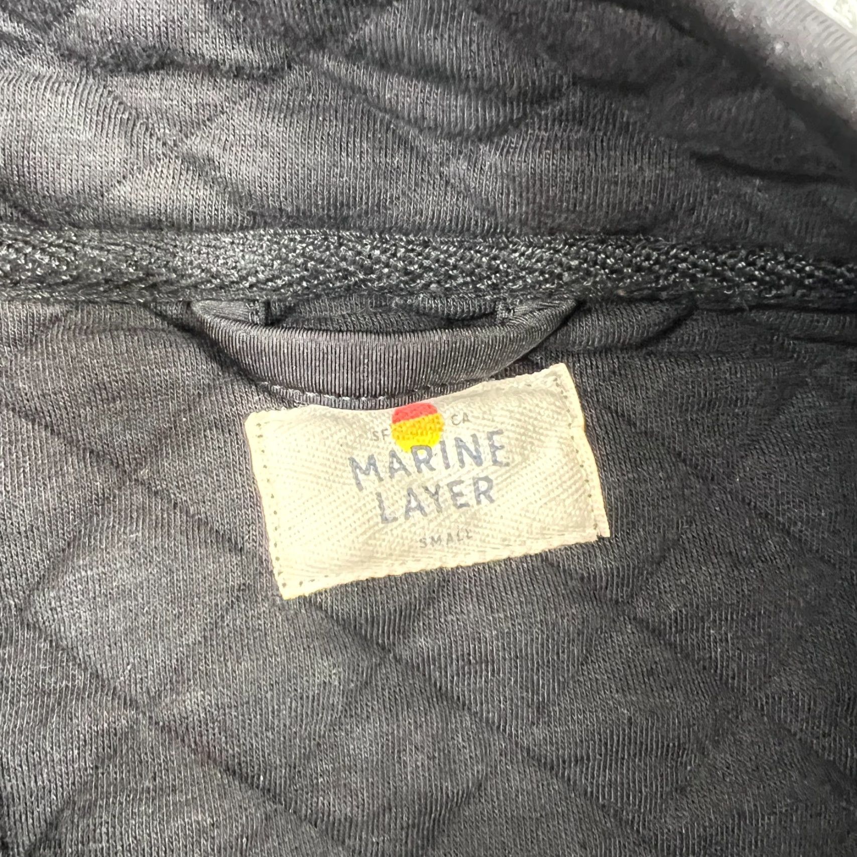 Marine Layer Marine Layer Vest Mens Small Black Quilted Knit Full Zip Size US S / EU 44-46 / 1 - 4 Thumbnail