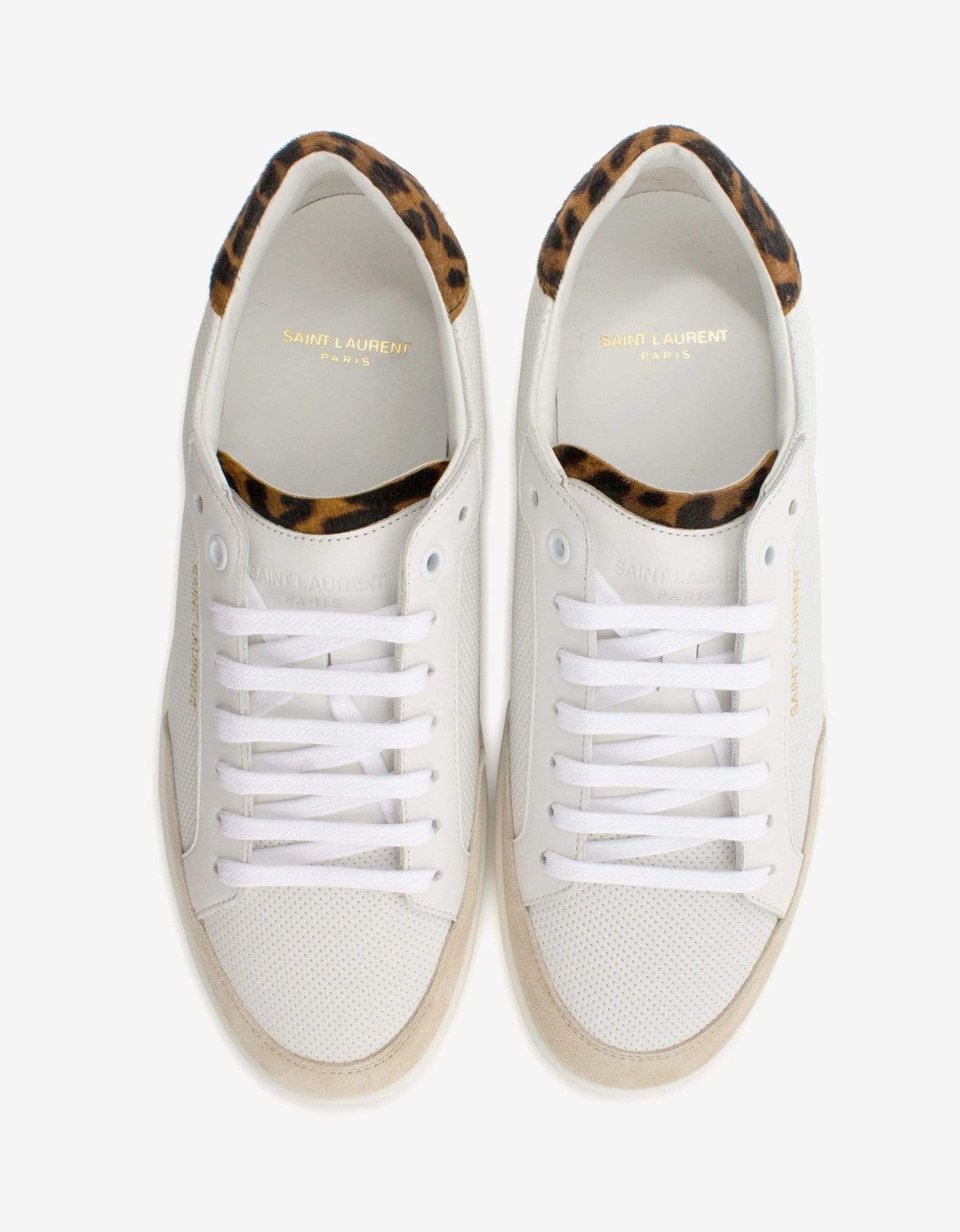 Saint Laurent Paris Saint Laurent Court Classic White Perforated LeatherTrainers Size US 9 / EU 42 - 4 Thumbnail