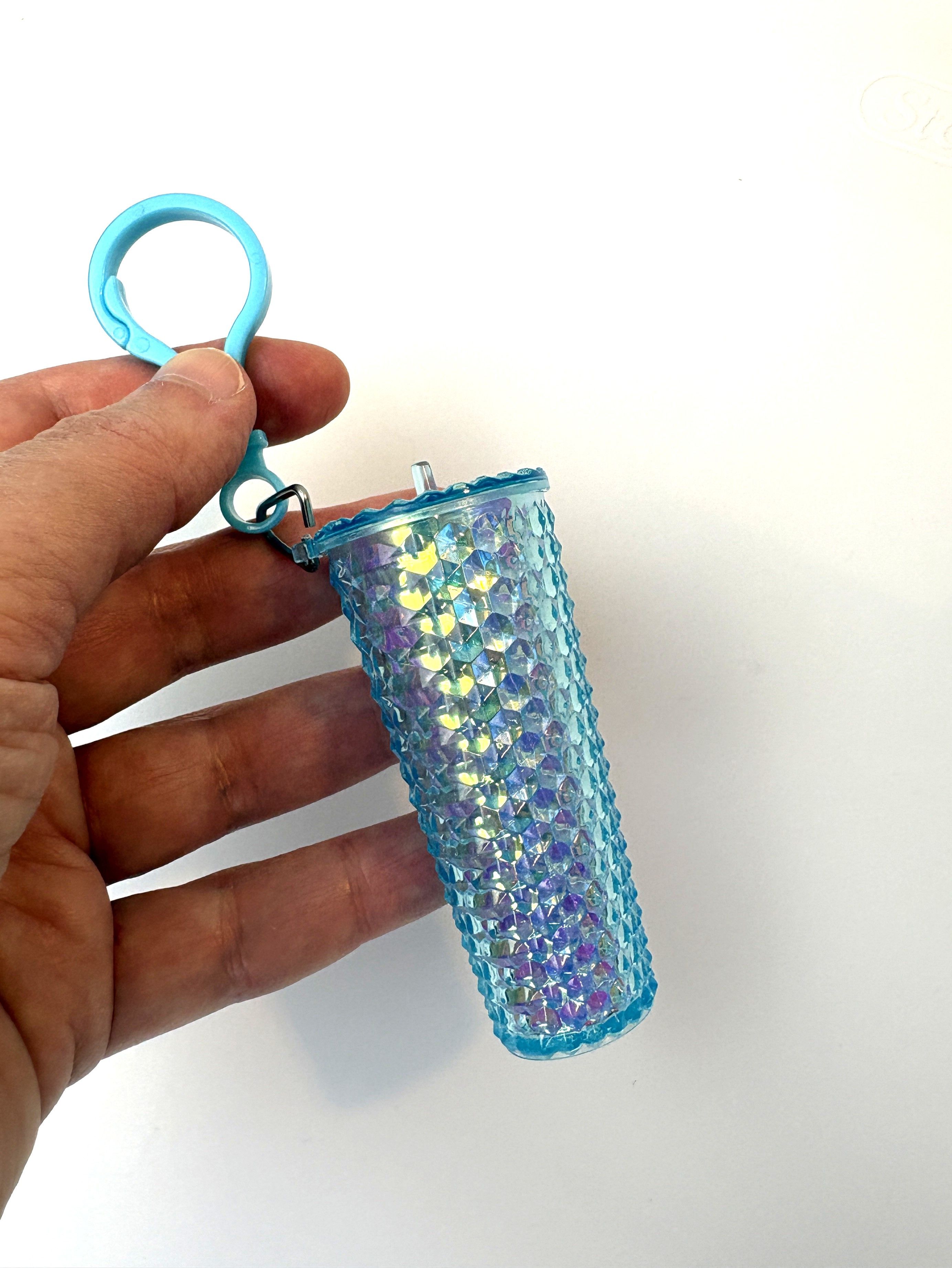 Other Mini Drink Studded Cup Keychain Bag Charm iridescent blue Size ONE SIZE - 2 Thumbnail