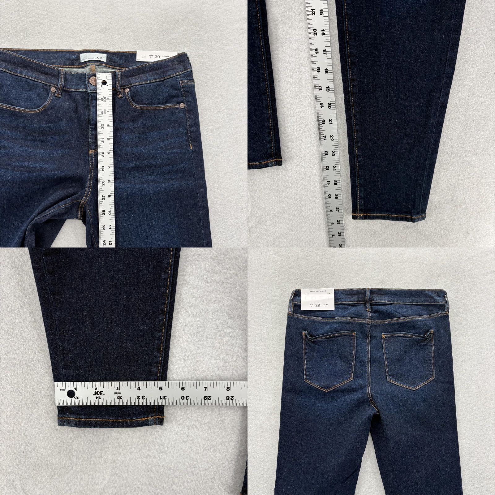 Loft VINTAGE Loft Jeans Womens 29/8 Dark Wash Blue Legging Skinny Stretch Denim Preppy Casual Size 30" / US 8 / IT 44 - 8 Thumbnail