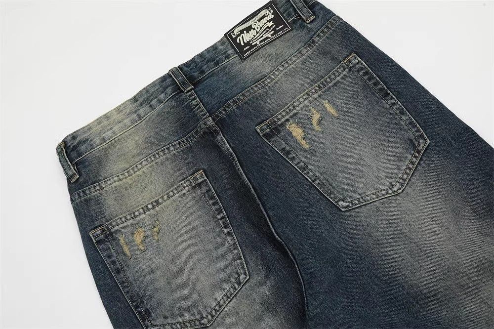 Japanese Brand Heavy men's street washed loose flared jeans y2k Size US 32 / EU 48 - 5 Thumbnail