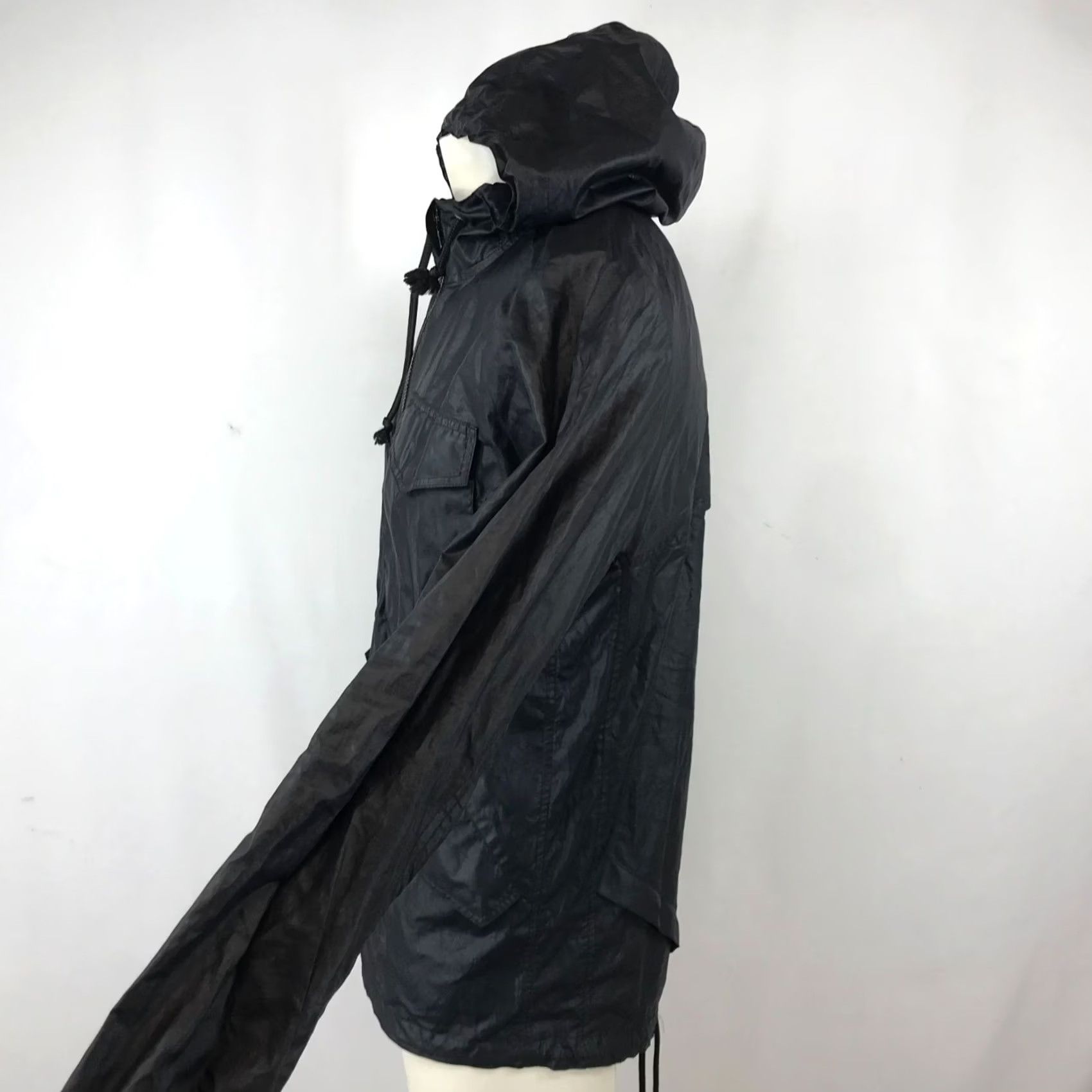 John Elliott VINTAGE JOHN ELLIOT + CO Jacket Womens 2 Black Hooded Full Zip Lightweight Coat Size XS / US 0-2 / IT 36-38 - 4 Thumbnail