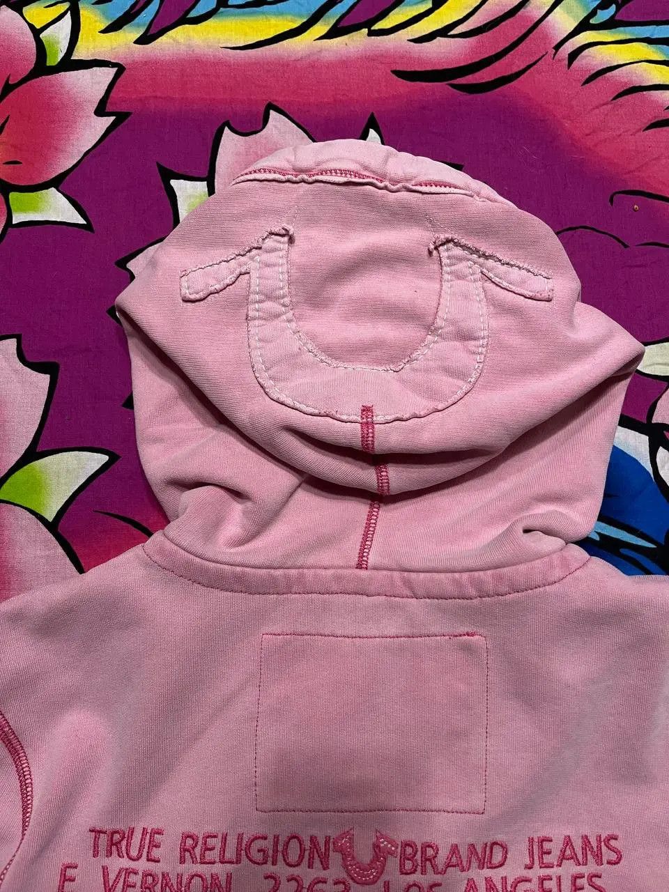 True Religion True Religion zip hoodie y2k style pink big logo Size L / US 10 / IT 46 - 14 Thumbnail
