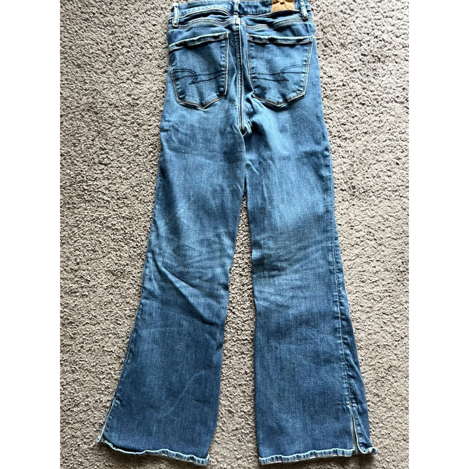American Eagle Outfitters VINTAGE American Eagle Outfitters Jeans Flared 2 Ladies Blue Distressed 29in Inseam 28in Waist Regular Hi-Rise Size 26" / US 2 / IT 38 - 3 Thumbnail
