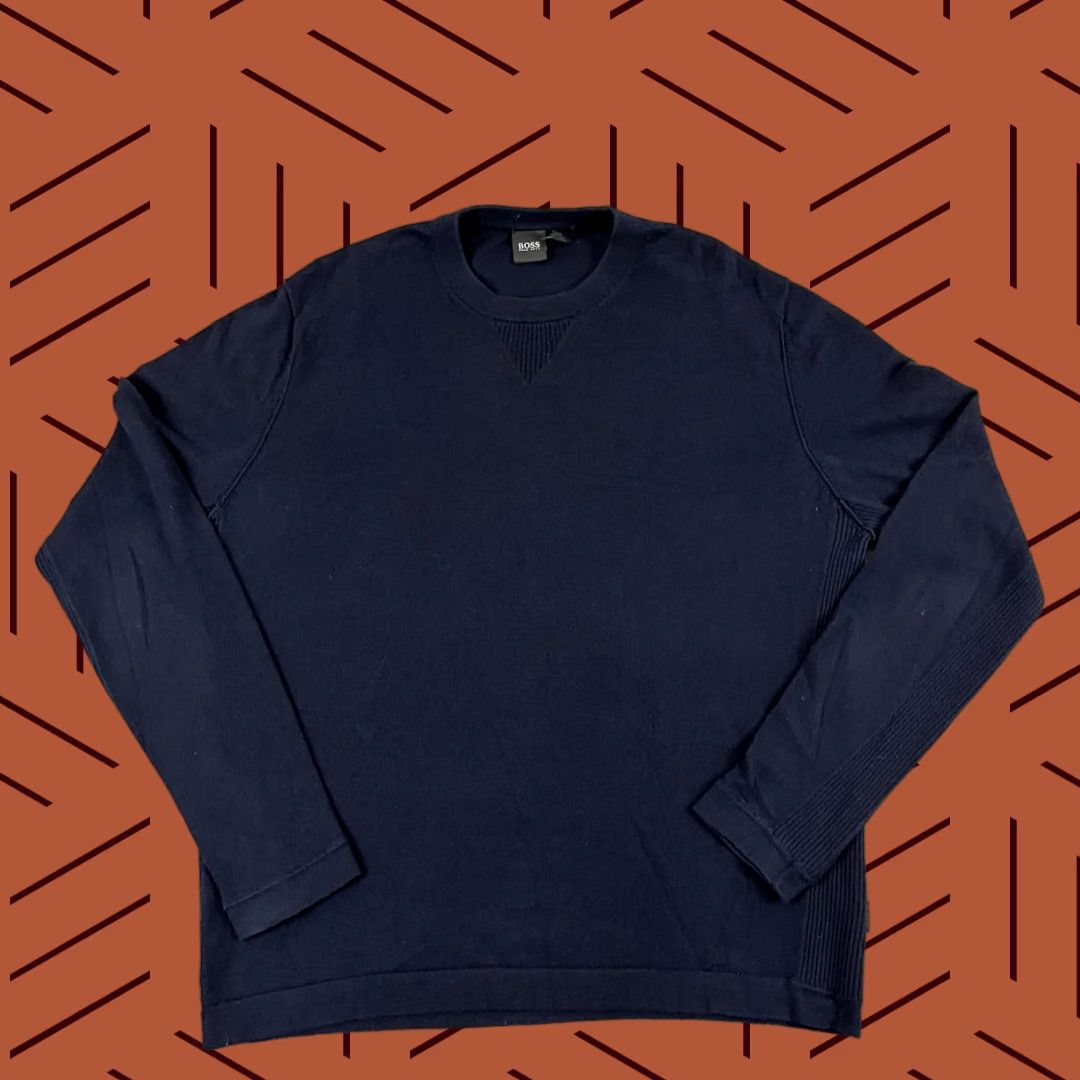 Hugo Boss HUGO BOSS Sweater Men Medium Navy Wool Cashmere Blend Lightweight Crew Neck Long Sleeve Pullover Knit Regular Fit Size US M / EU 48-50 / 2 - 1 Thumbnail