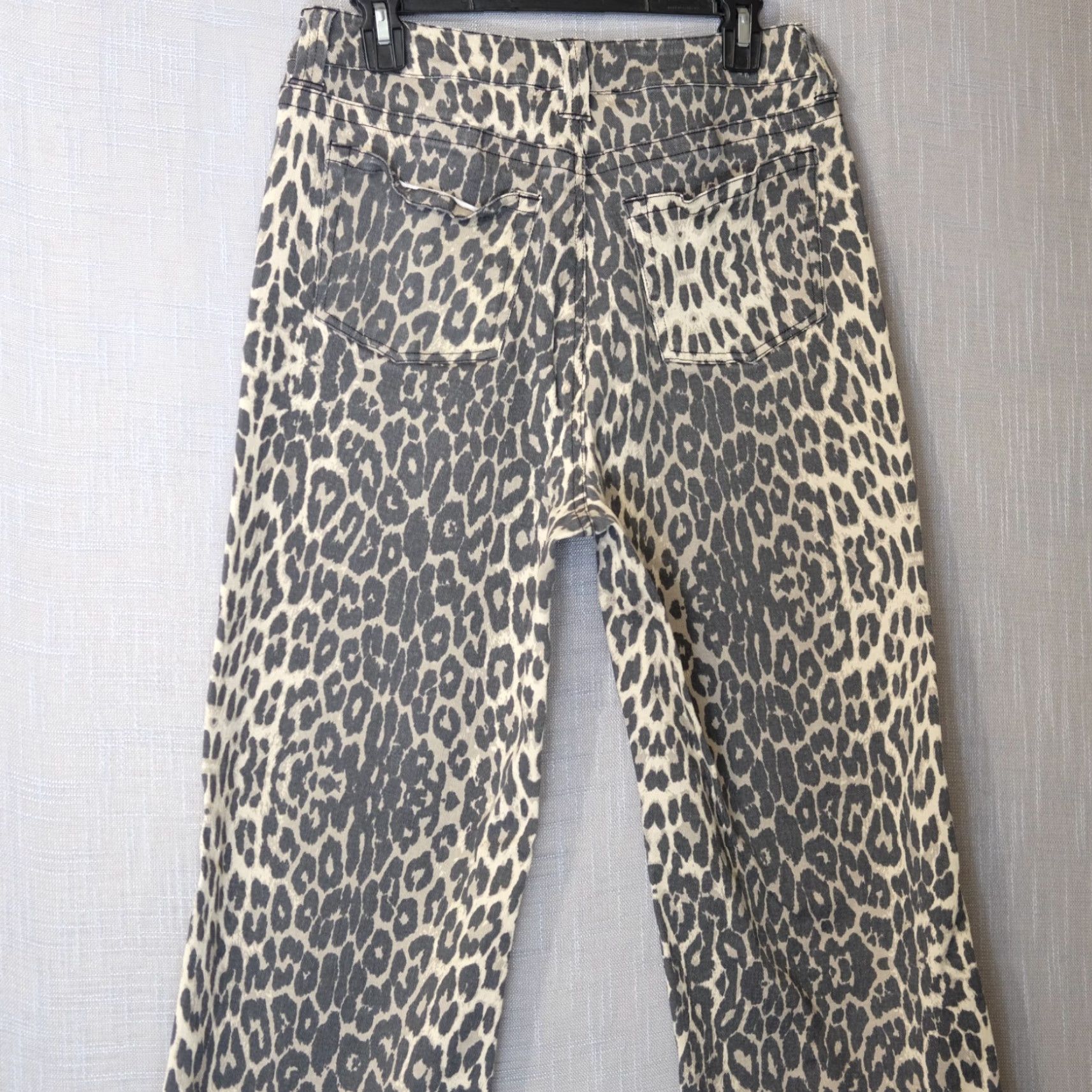 Vintage VINTAGE White Birch Jeans Animal Print Stretch Wide-Leg Womens 8 Beige/Black 29in Inseam 5-Pocket Denim Cotton/Spandex Womens Size 30" / US 8 / IT 44 - 6 Thumbnail