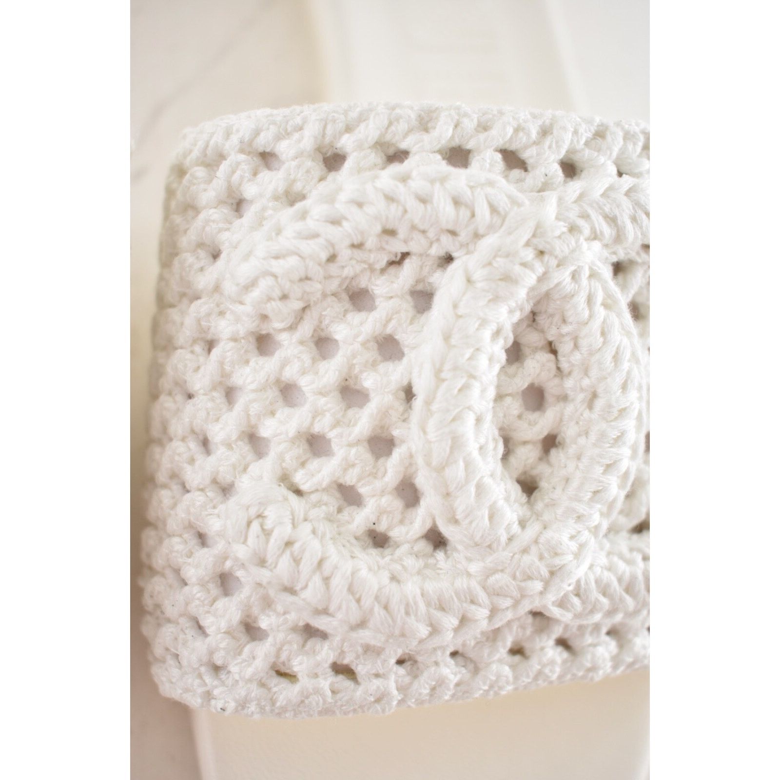 Chanel Chanel 24M White Crochet Knit Coco Beach CC Logo Mule Size US 11 / IT 41 - 15 Thumbnail
