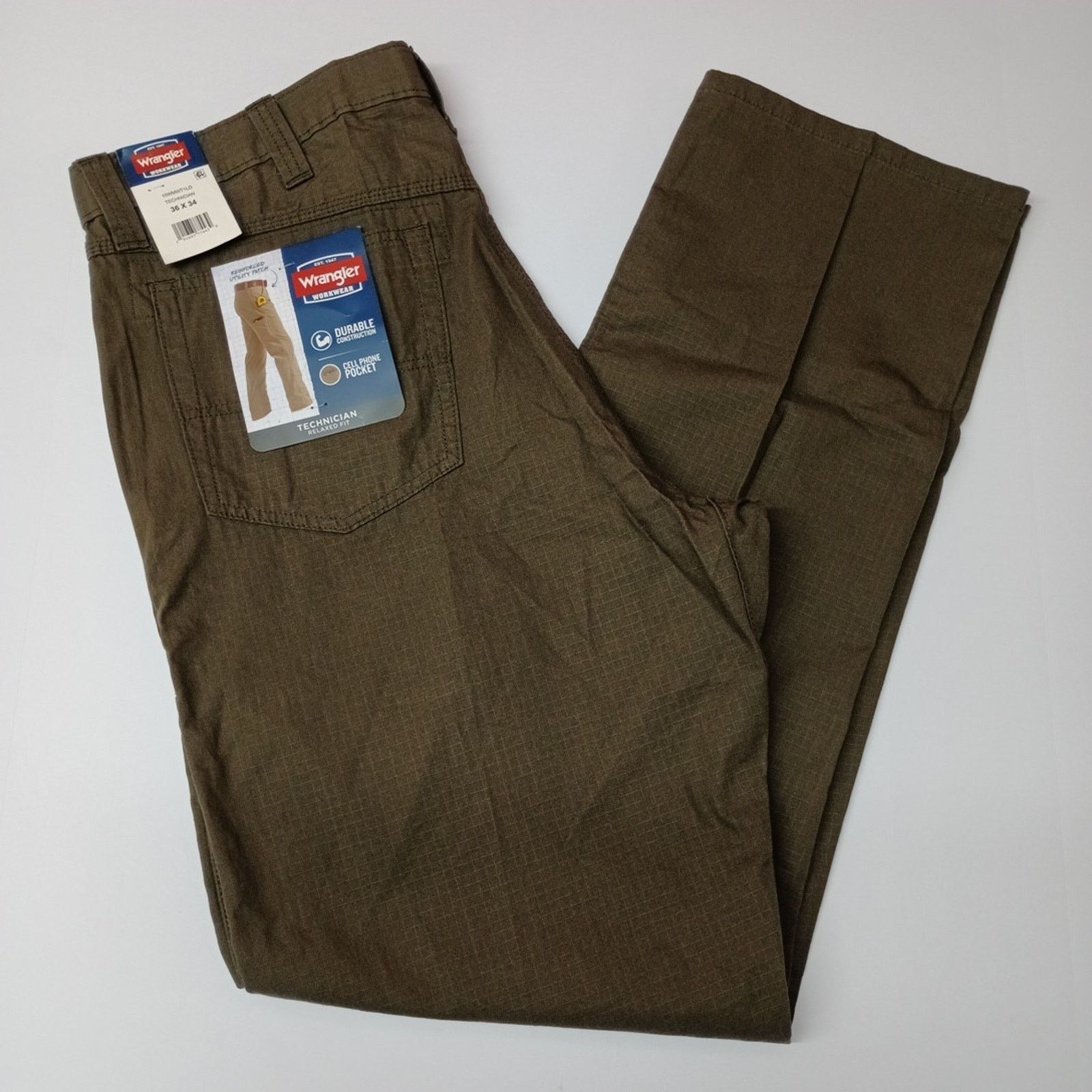 Wrangler Wrangler Technician Ripstop Pants Men's 36x34 Loden Relaxed Size US 36 / EU 52 - 1 Thumbnail