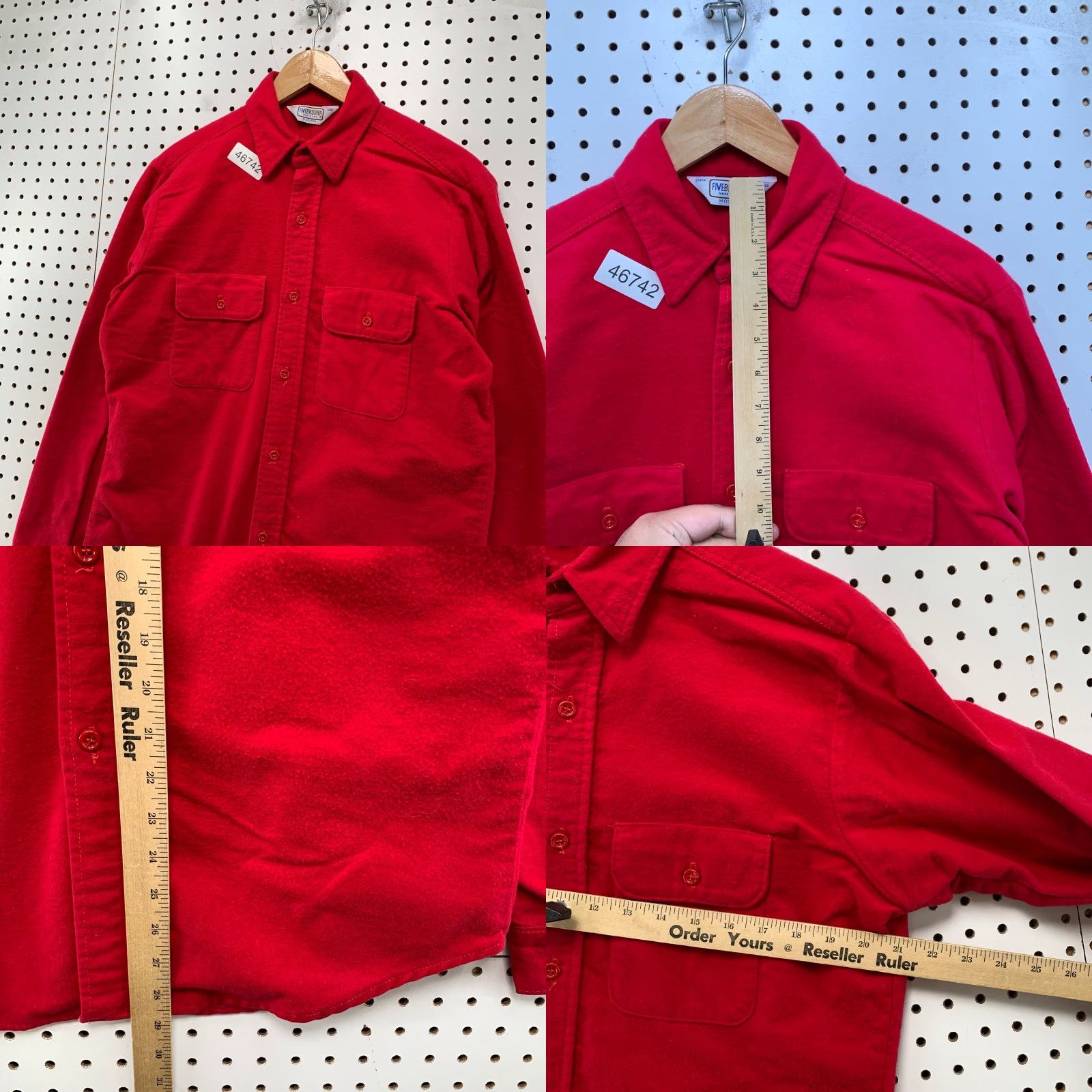 Vintage VINTAGE Five Brothers Chamois Button Shirt Mens Regular Large Red Long Sleeve USA Shirt Size US L / EU 52-54 / 3 - 8 Thumbnail