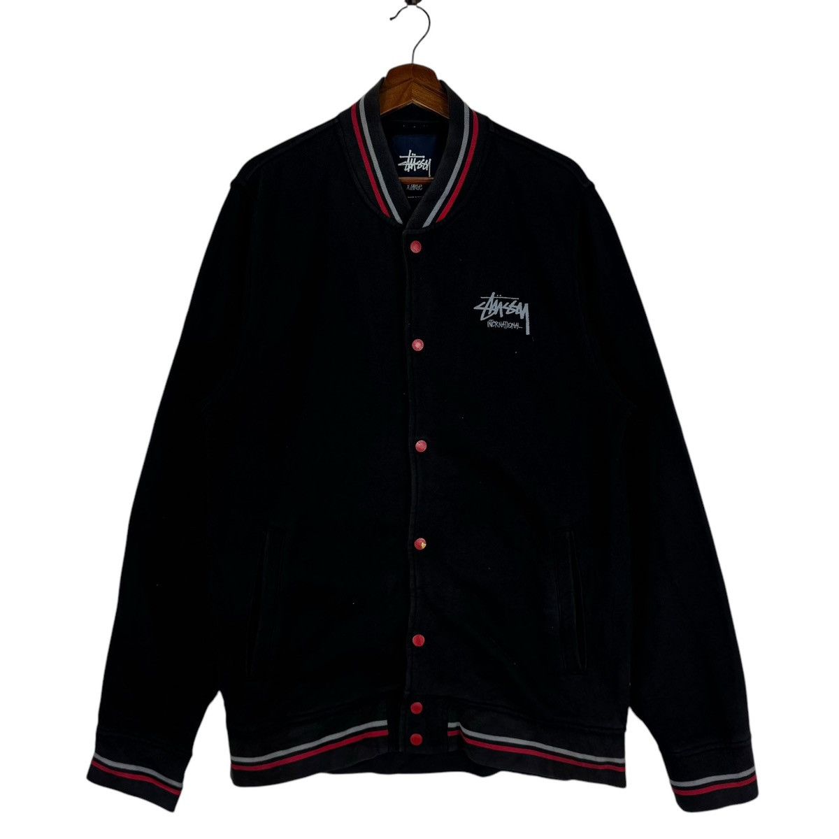 Stussy × Vintage VINTAGE STUSSY INTERNATIONAL VARSITY COTTON SWEATER Size US M / EU 48-50 / 2 - 1 Thumbnail