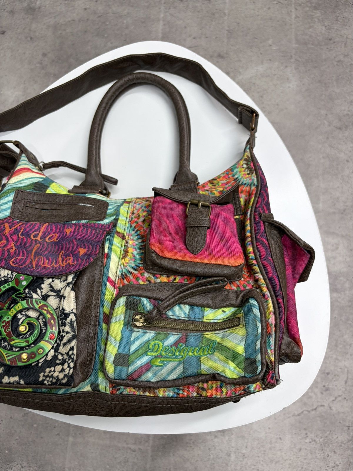 KMRii Desigual Patchwork Messenger Bag Y2K Boho Hippie Festival Size ONE SIZE - 15 Thumbnail