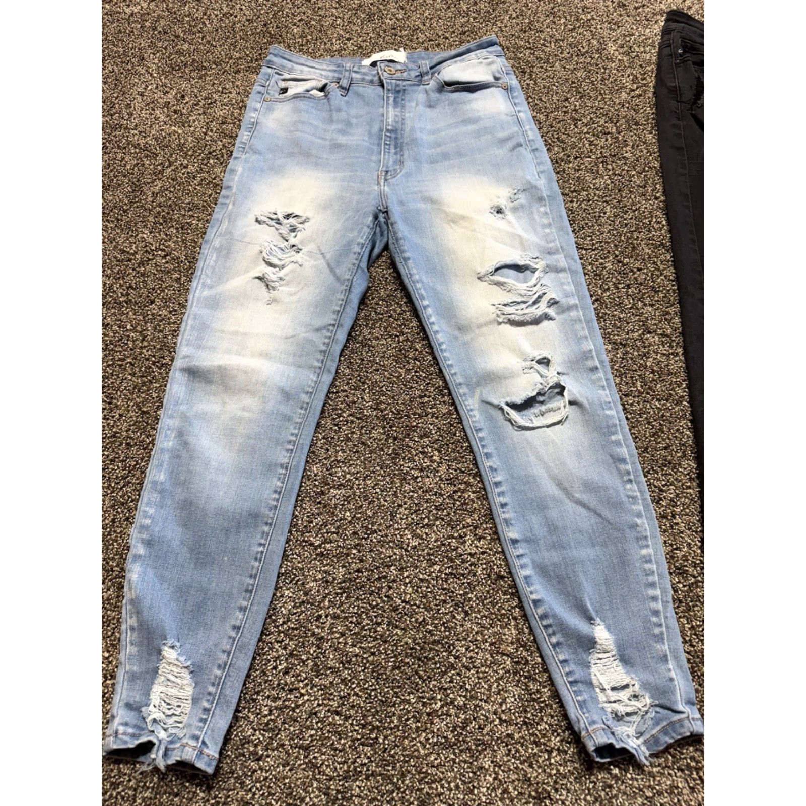 Vintage Kancan Women's Jeans Size 28 Blue Distressed Skinny Denim Lot Of 2 - 9/28 Size 28" / US 6 / IT 42 - 2 Thumbnail