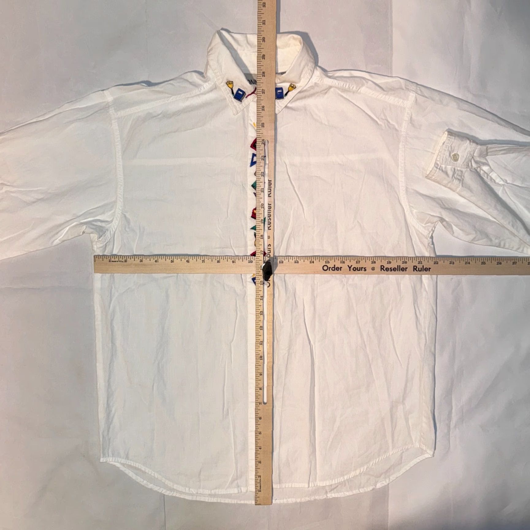 Vintage VINTAGE Donnkenny Shirt Women Small White Solid Long Sleeve Button-Up Shirt with Shoulder Pads for Business Casual Travel Size S / US 4 / IT 40 - 5 Thumbnail