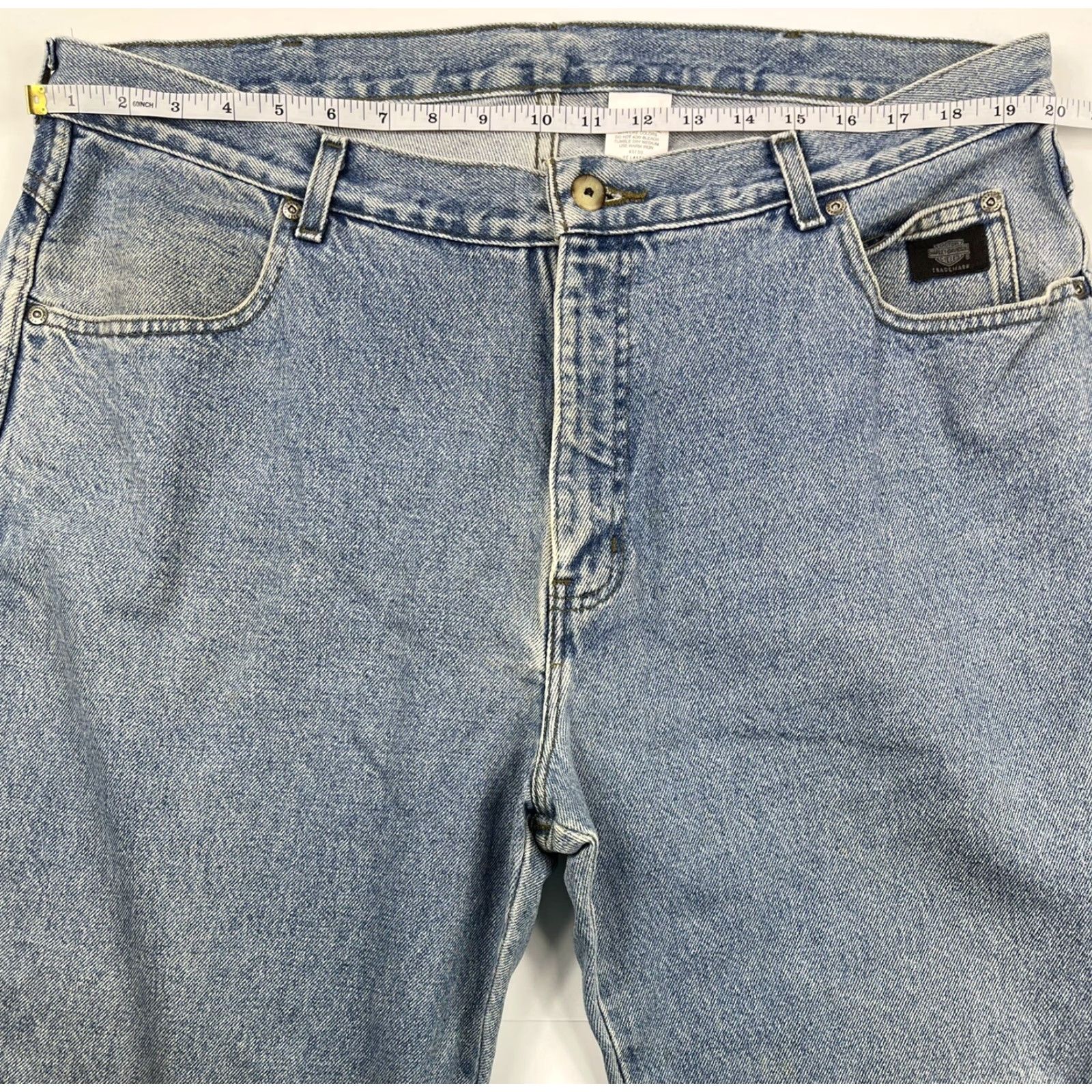 Harley Davidson VINTAGE Harley-Davidson Jeans Denim Mens 40x30 Blue Light Wash 90s Bootcut Regular Inseam 30 Men’s Size US 40 / EU 56 - 4 Thumbnail