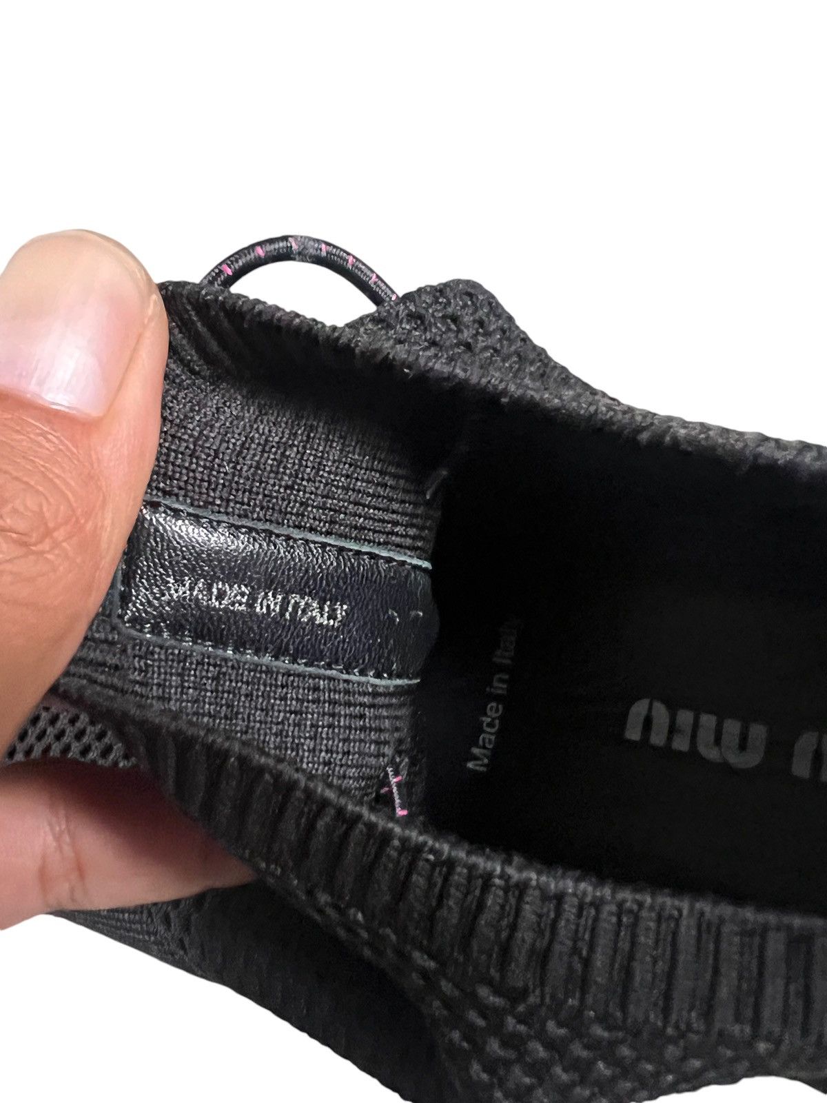 Miu Miu × Prada Miu Miu Black Technical Knit Sneakers Size US 7 / IT 37 - 15 Thumbnail