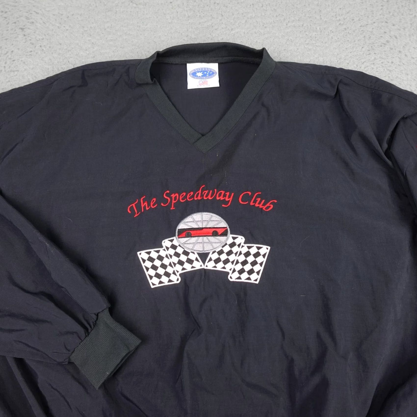 Vintage VINTAGE Starbus Jacket Mens 2XL Windbreaker Black Nylon Microfiber Logo Embroidered Racing 90s United States Size US XXL / EU 58 / 5 - 3 Thumbnail