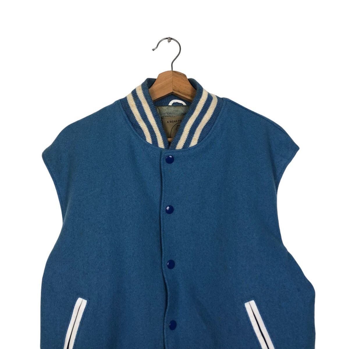Golden Bear 🔥VINTAGE VARSITY JACKET LEATHER GOLDEN BEAR USA BABY BLUE Size US M / EU 48-50 / 2 - 5 Thumbnail